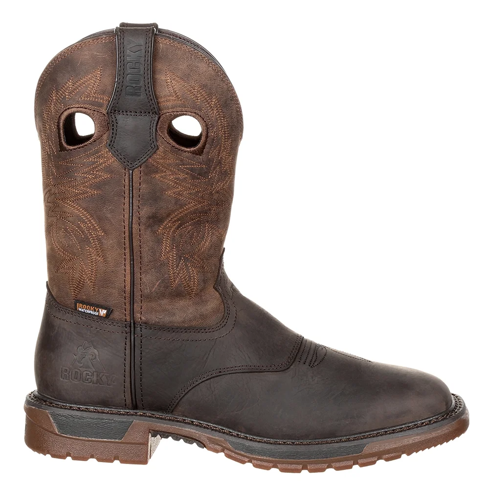 Rocky  Mens Original Ride Flex 11 Inch Waterproof   Work Safety Shoes Casual