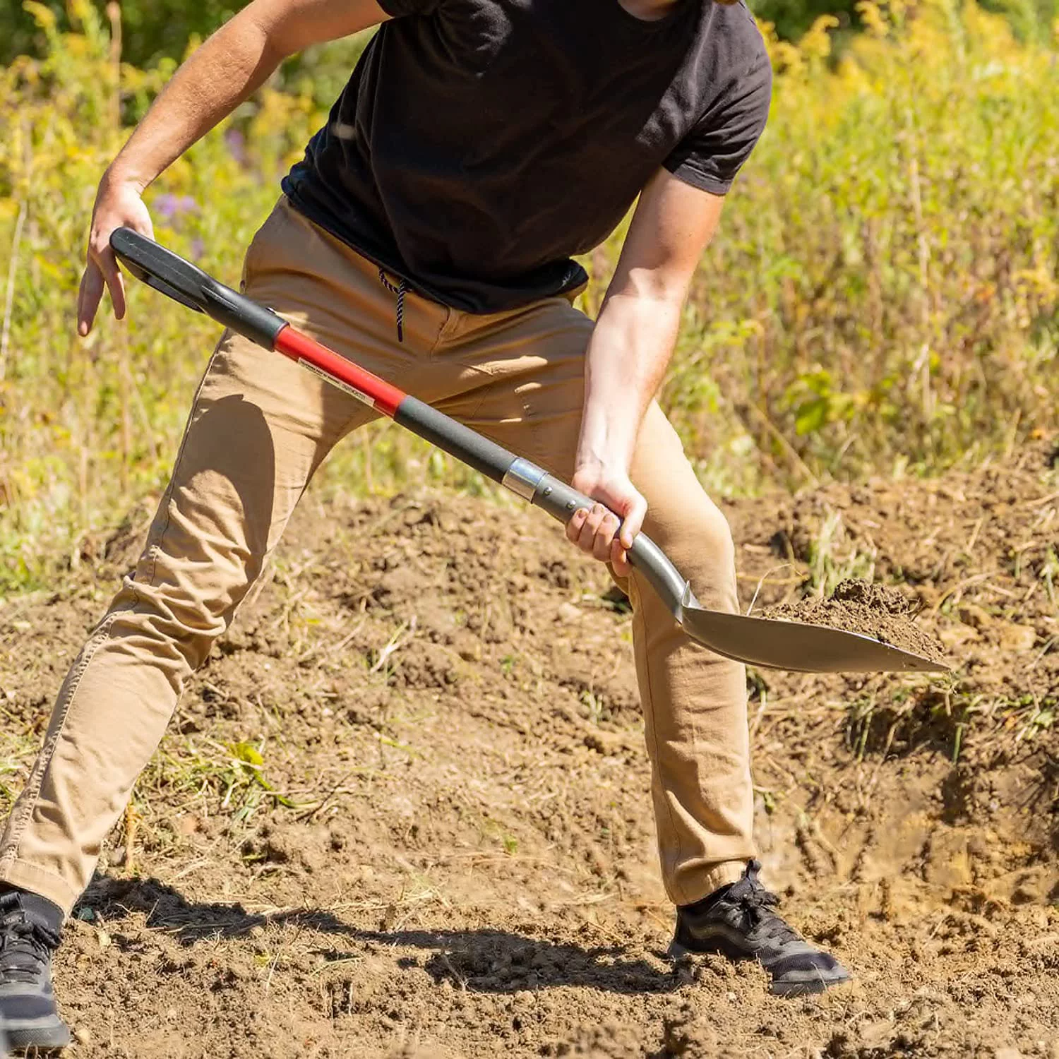 Radius Premium D-Handle Round-Point Shovel, Steel Shaft