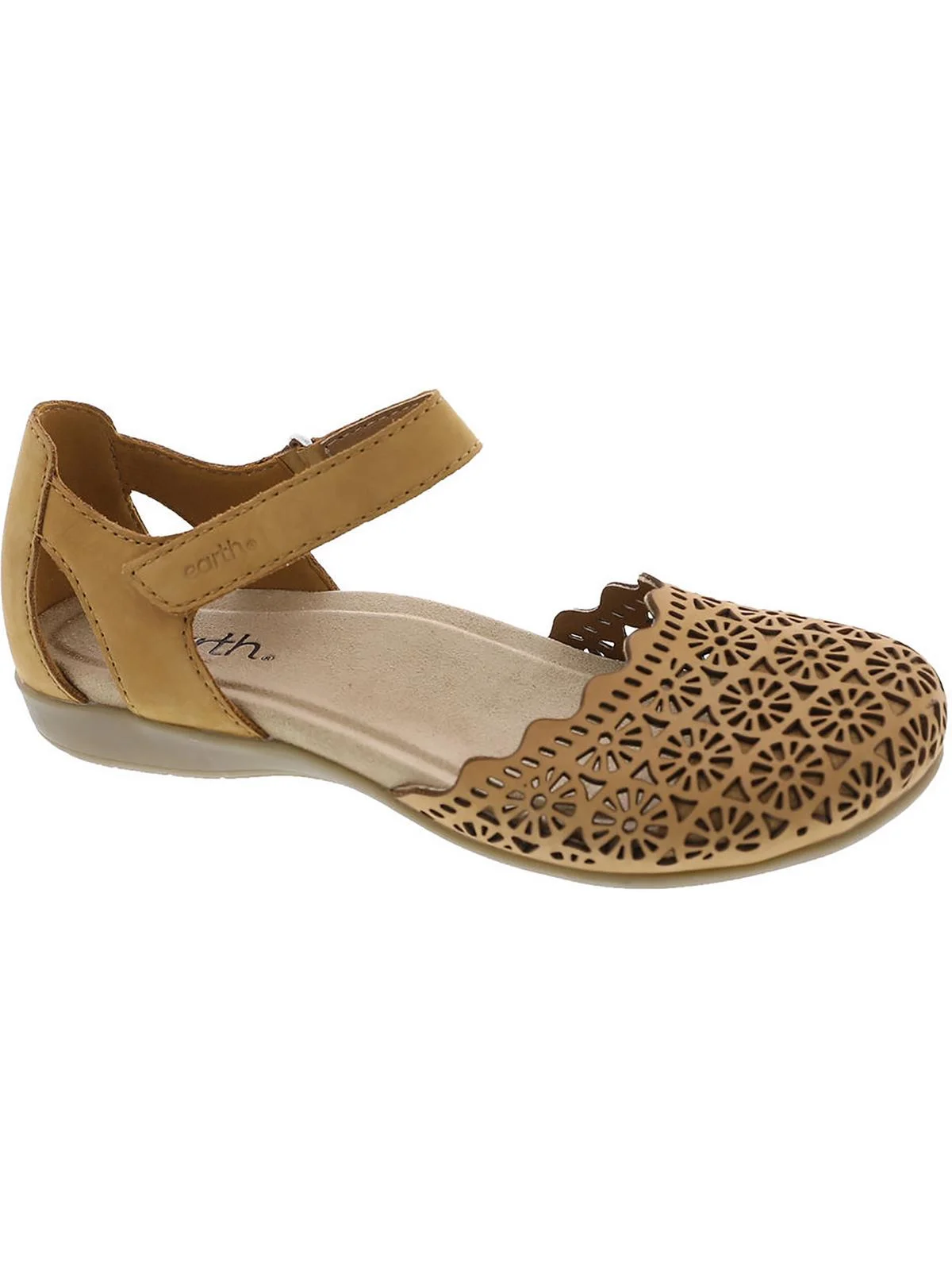 Earth Origins Womens Bronnie Padded Insole Suede Ankle Strap