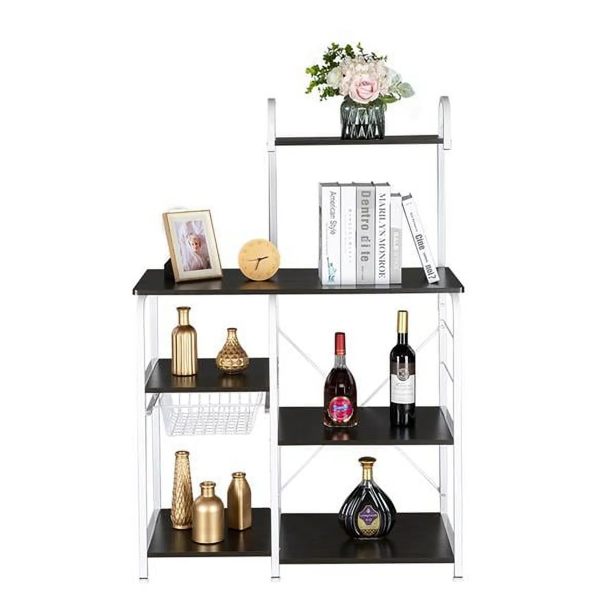 Brown Color Kitchen Baker's Rack Utility Storage Shelf 35.5