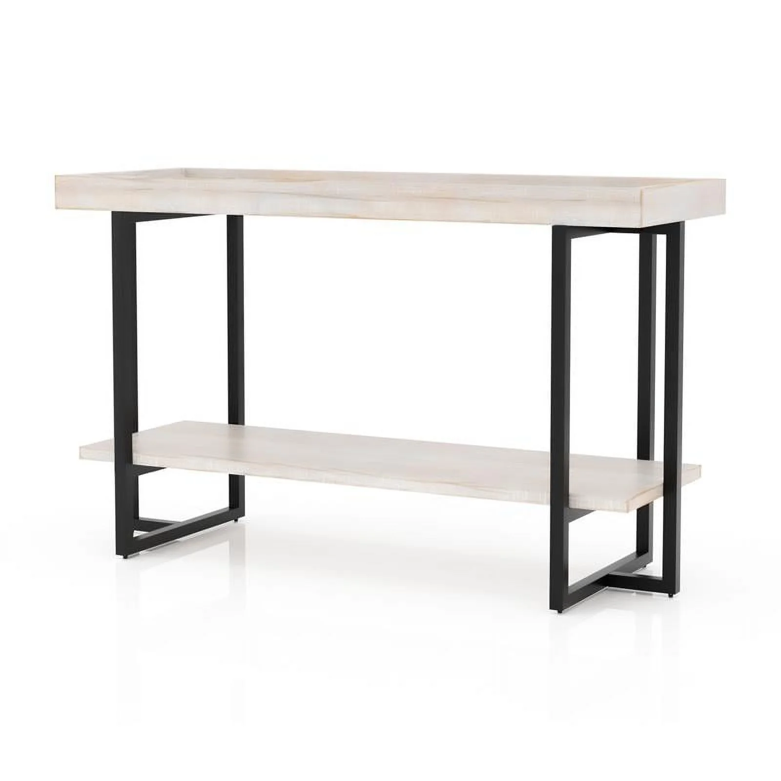 Furniture of America Humere Wood 1-Shelf Console Table in Antique White