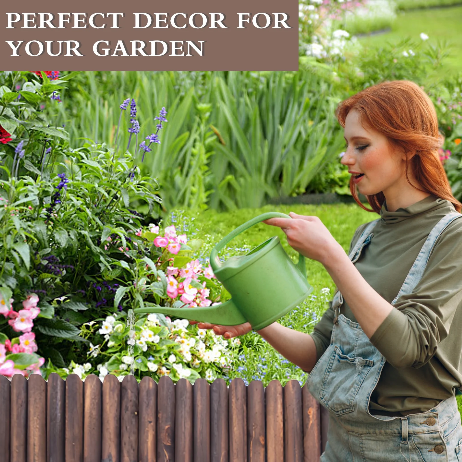 Garden Wooden Fencing-  2-Pack  Wood Landscape Edging Border  Sturdy  Wood Border Edging  Easy to Install Wooden Yard Fence 19.68