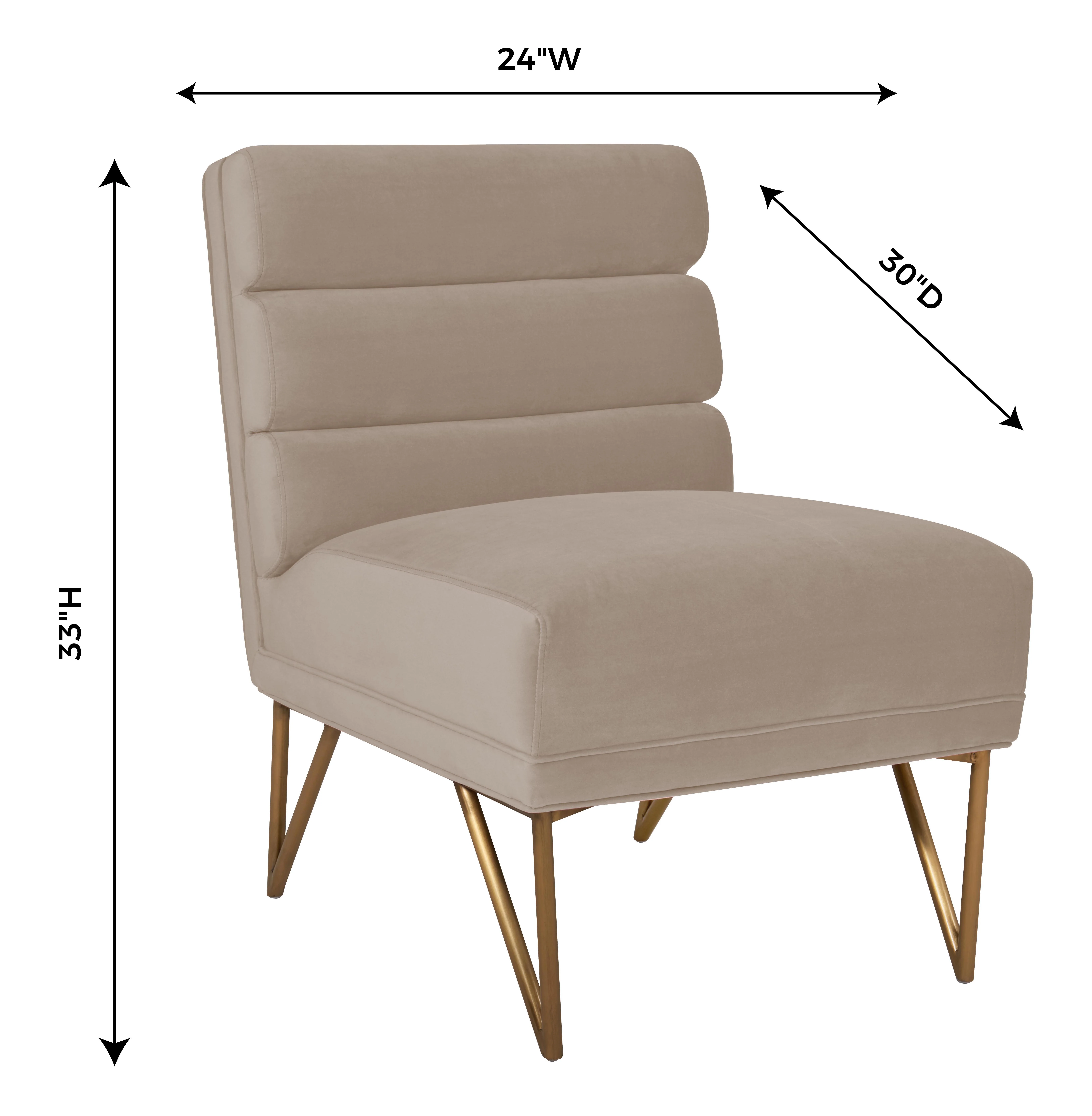 TOV Furniture Kelly Cream Velvet Chair with Gold Legs