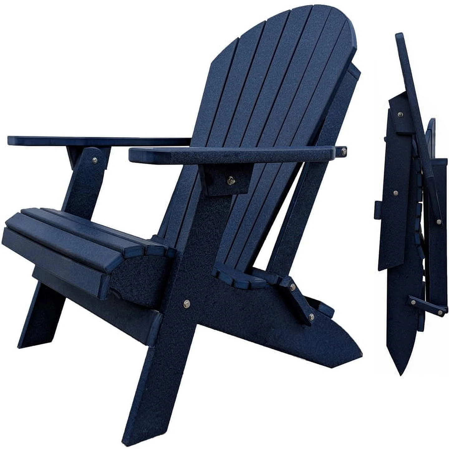 DURAWEATHER POLY Classic King Size Folding Adirondack Chair (Navy)