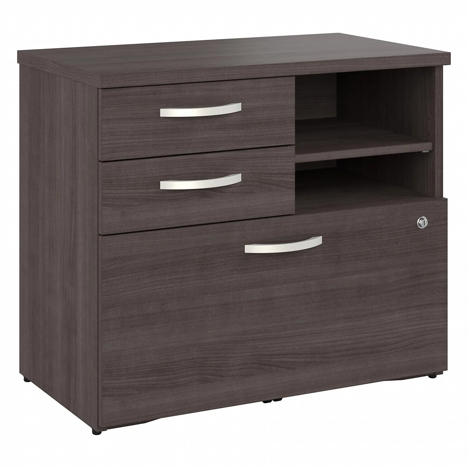 Maykoosh Global Glam Office Storage Cabinet With Drawers And Shelves In Storm Gray
