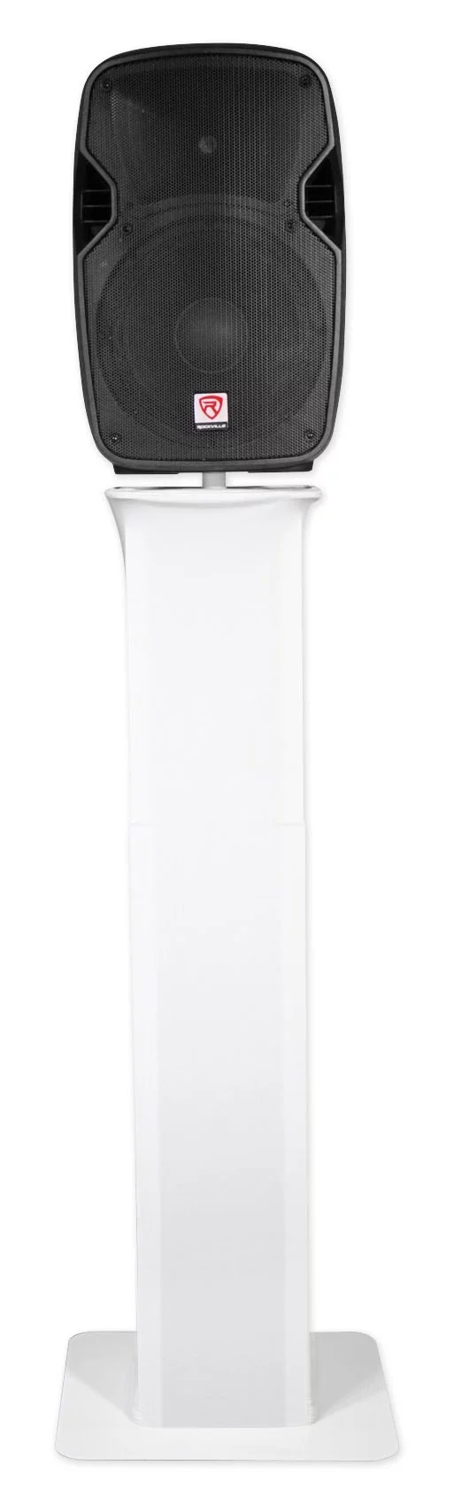 (2) Rockville Totem Style Speaker Stands+Black+White Scrims+Facade+Par Lights