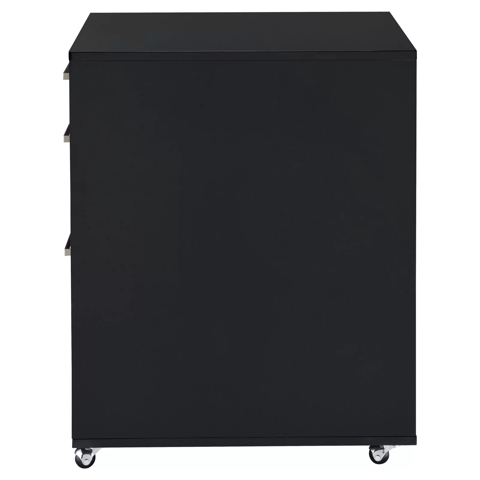ACME Coleen Rectangular 3-Drawer Mobile File Cabinet in Glossy Black Wood