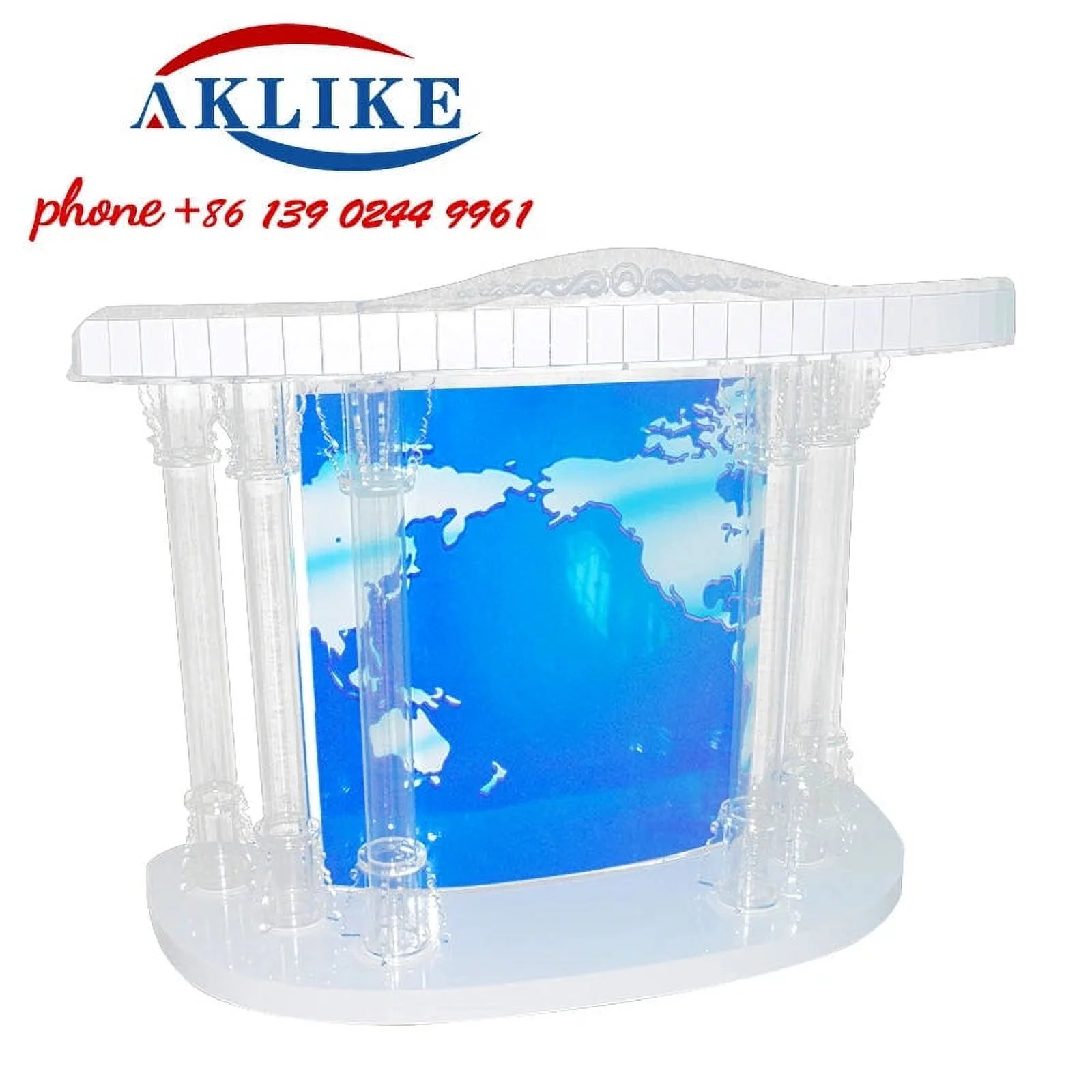 2024 AKLIKE Hot Sales High-end Lecturers Led Acrylic Lectern Church Pulpit Modern Rostrum Podium Clear Free Shipping