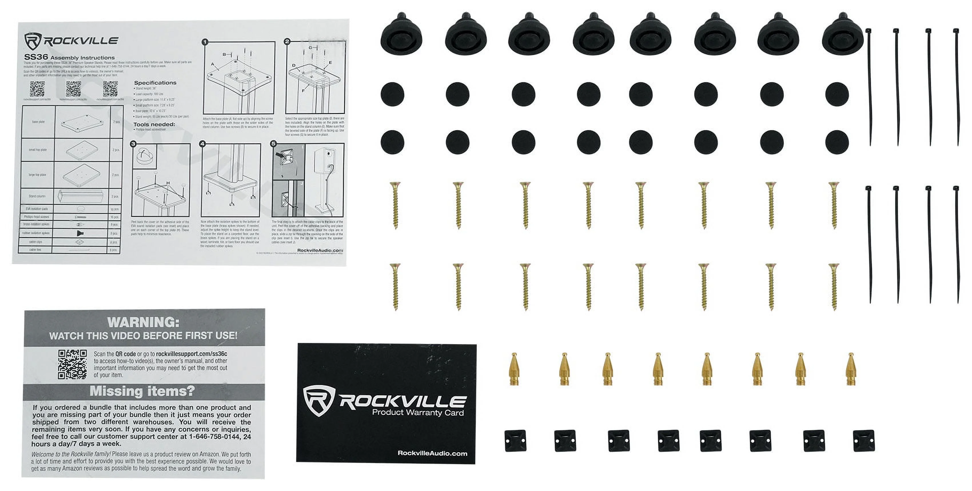 2) Rockville SS36C Classic Wood Grain 36