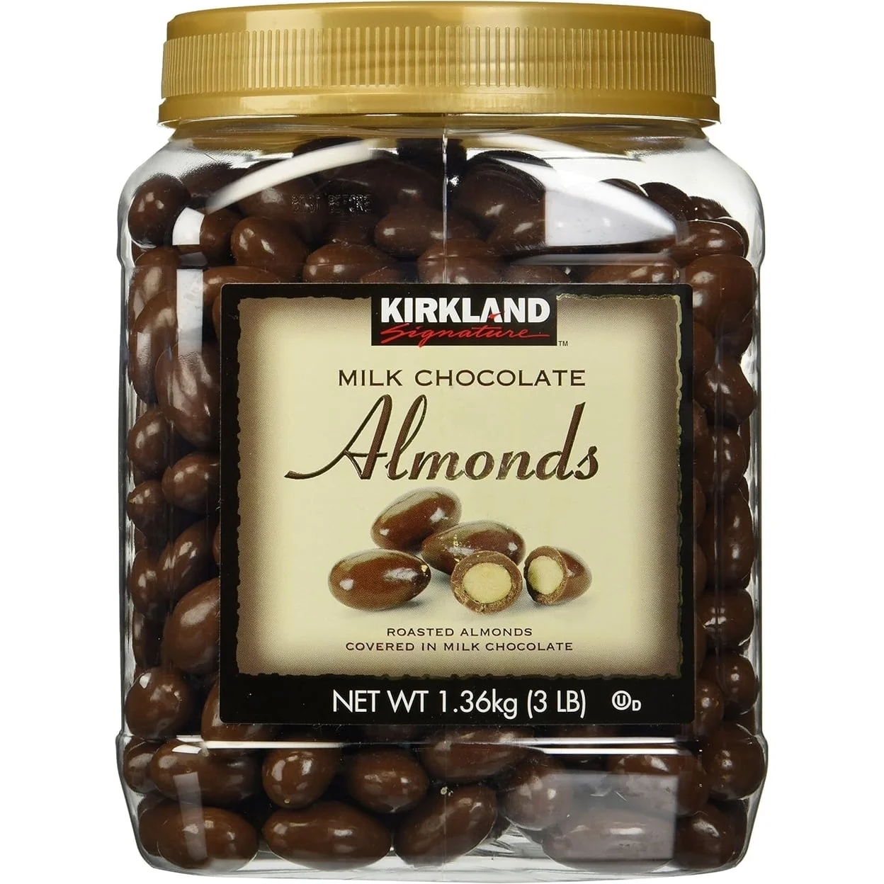 Kirkland Signature Almonds Milk Chocolate 48 OuncesWith Spoon