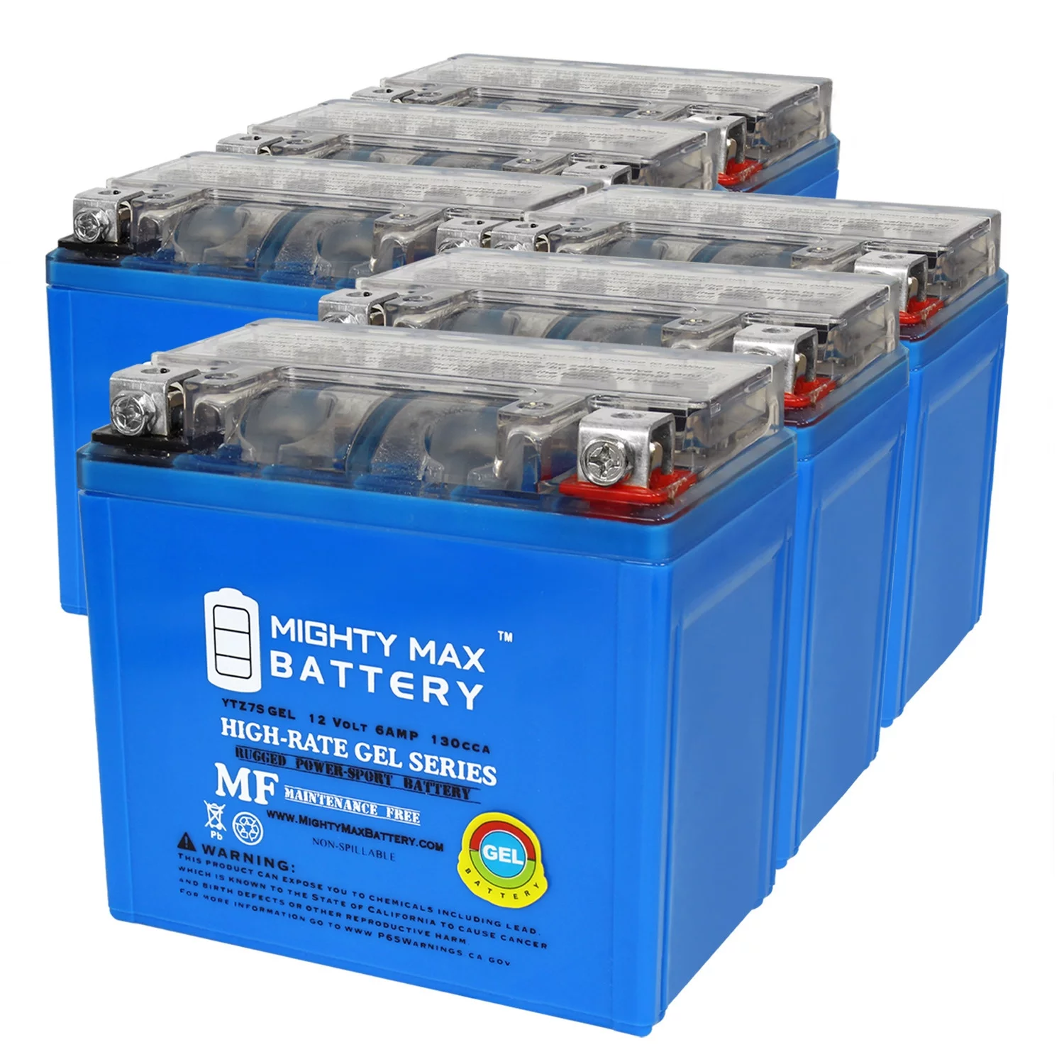 YTZ7SGEL 12V 6AH GEL Replacement Battery compatible with Yamaha 125 YFM12R Raptor 11-12 - 6 Pack