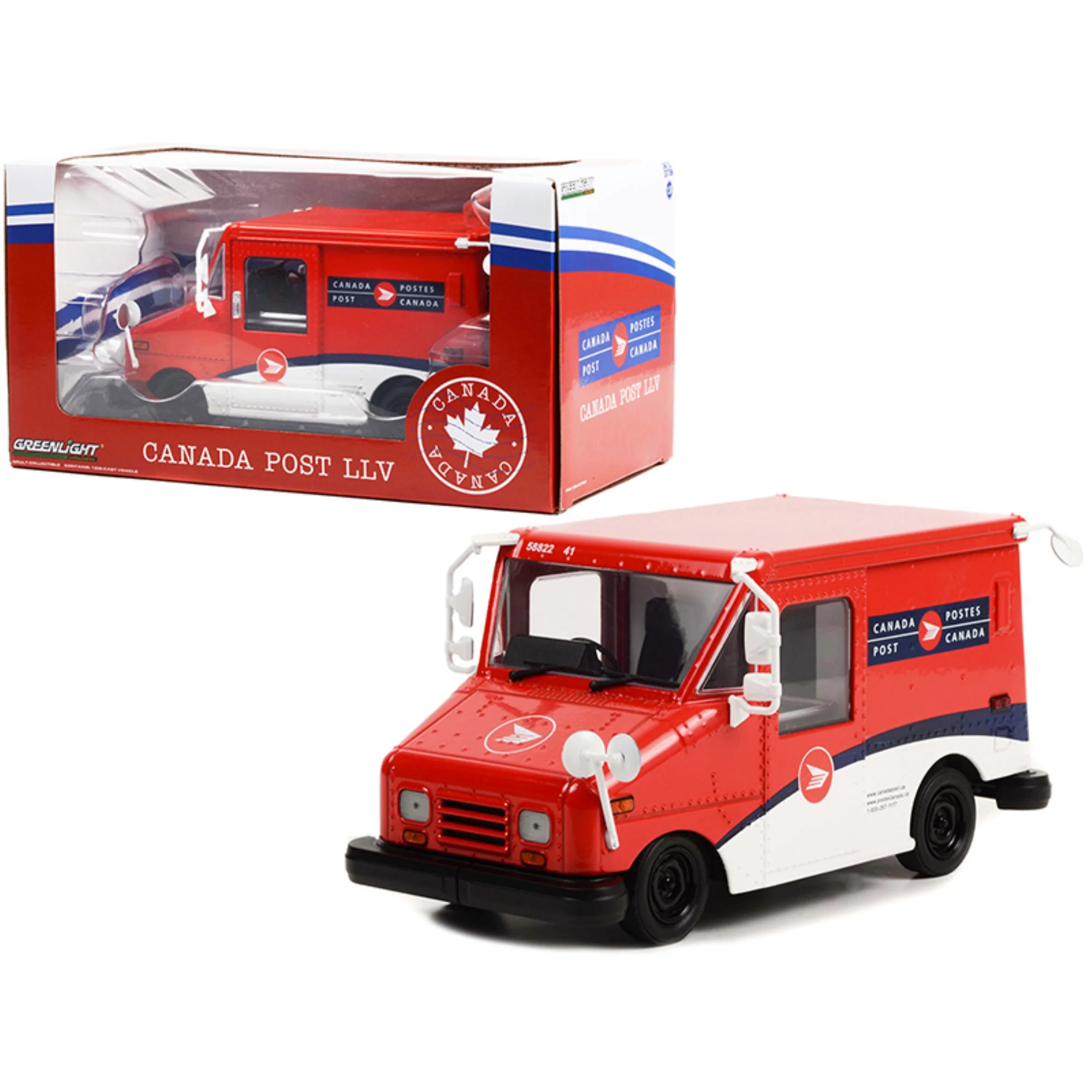 Diecast Dropshipper  1-24 Scale Canada Post LLV Long-Life Postal Delivery Vehicle Diecast Model, Red & White