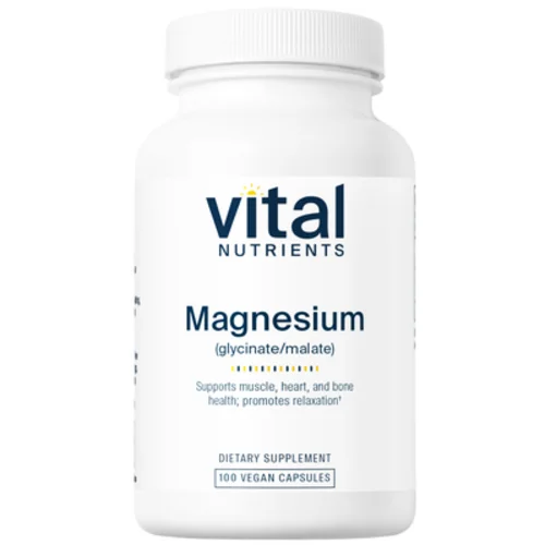 Vital Nutrients Magnesium Glycinate/Malate promote calcium 100 vcaps