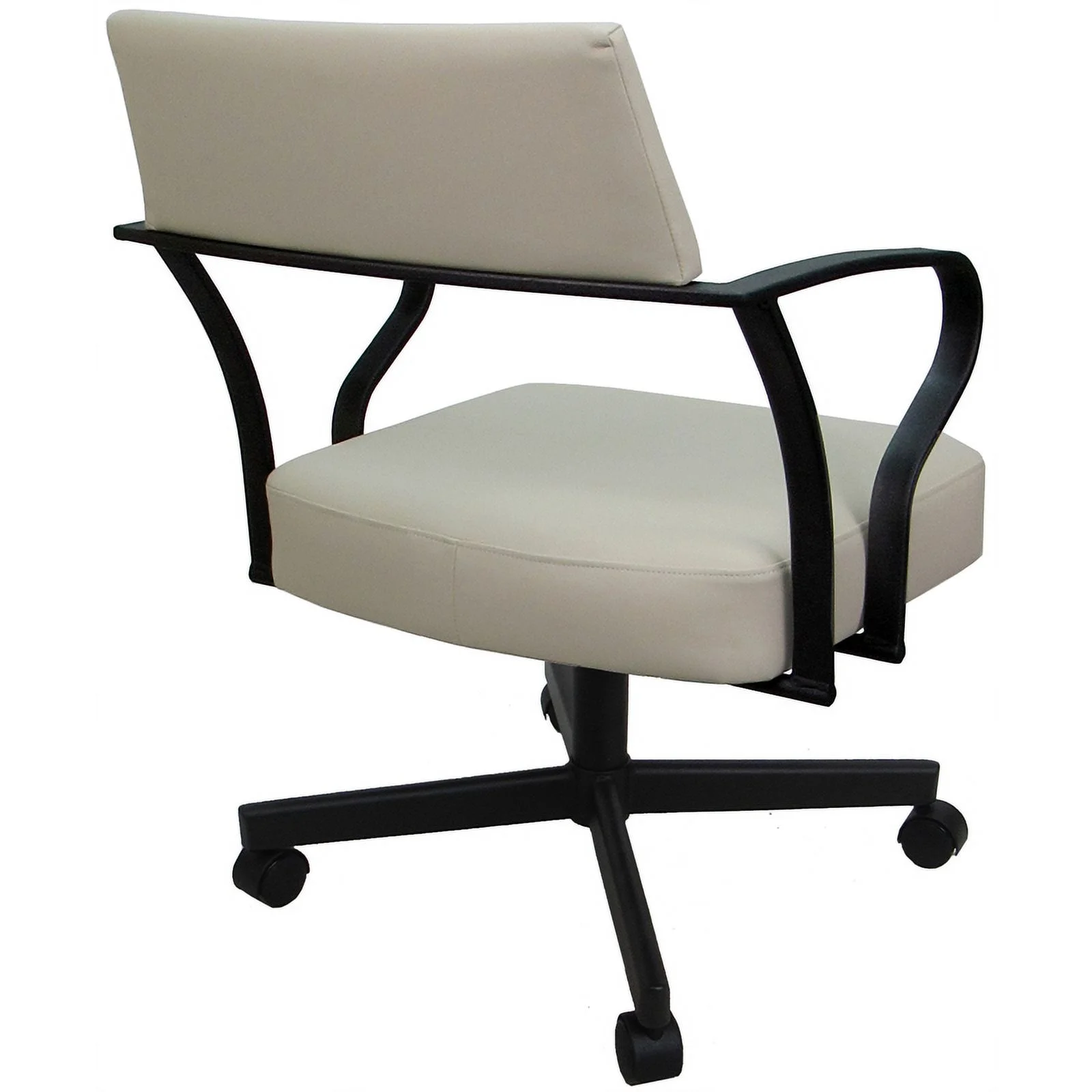 Pemberly Row Swivel Tilt Metal Dining Caster Chair - Ocean Beige - Black