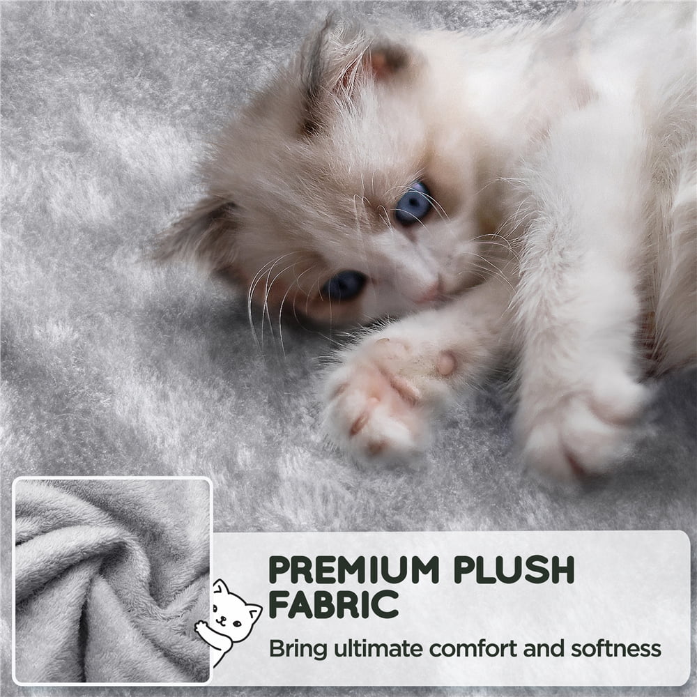 Topeakmart 53.5-in Cat Tree & Condo Scratching Post Tower with Dangling Ball and Ramp, Light Gray