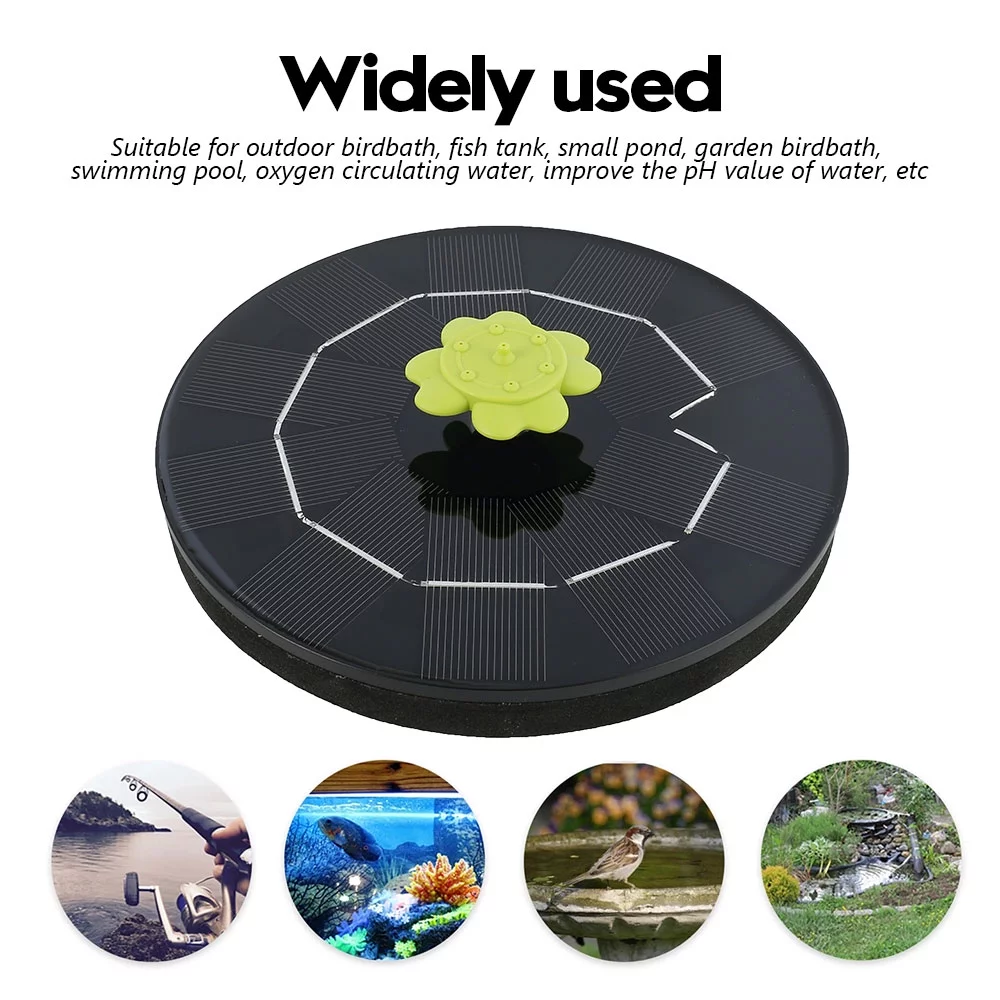 GRNSHTS Solar Lotus Pump,3W Upgraded Lotus Leaf-Shaped Solar Fountain Water Pump Outdoor Floating Solar Powered Water Fountain