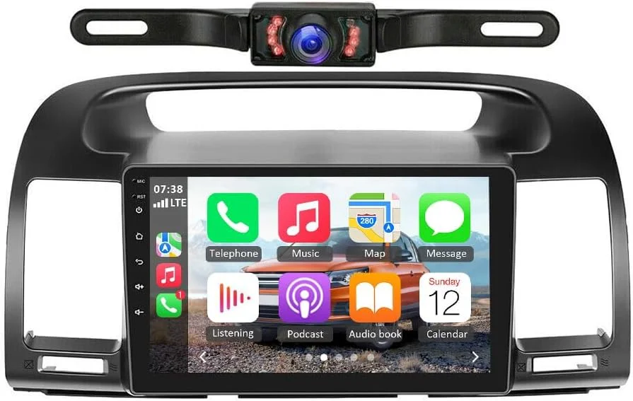 THONZER Android 11.0 Double Din Car Stereo for Toyot-a Camry 2000-2006 9 Inch HD Touchscreen in-Dash GPS Navigation with CarPlay Android Auto Bluetooth/FM Radio/RDS/WiFi/Mirror-Link(2G+32G)