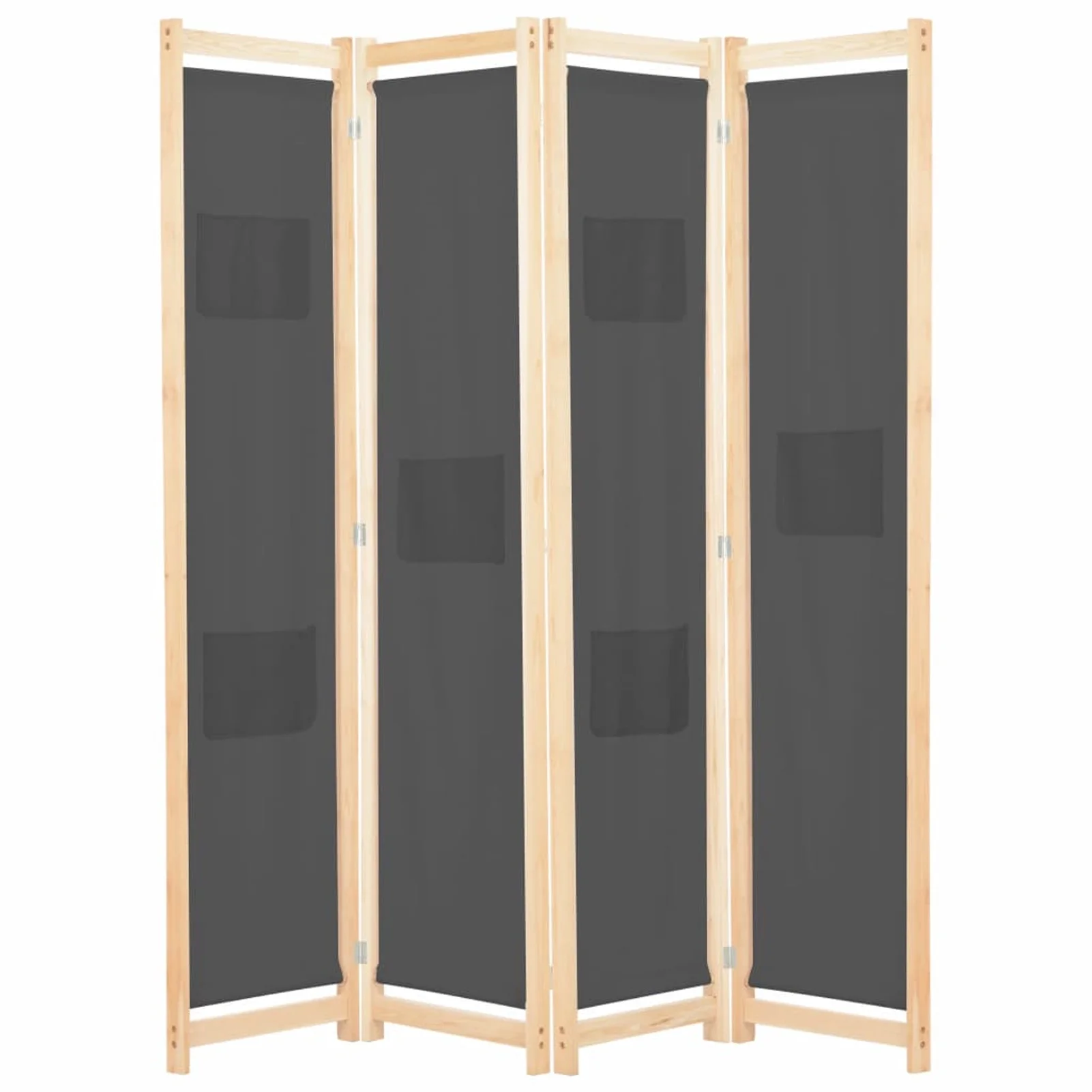 Dcenta 4-Panel Room Divider Folding Tall Freestanding Divider Wooden Frame with Fabric Covering Partition Room Privacy Screens for Bedroom Living Room Home Furniture 62.9