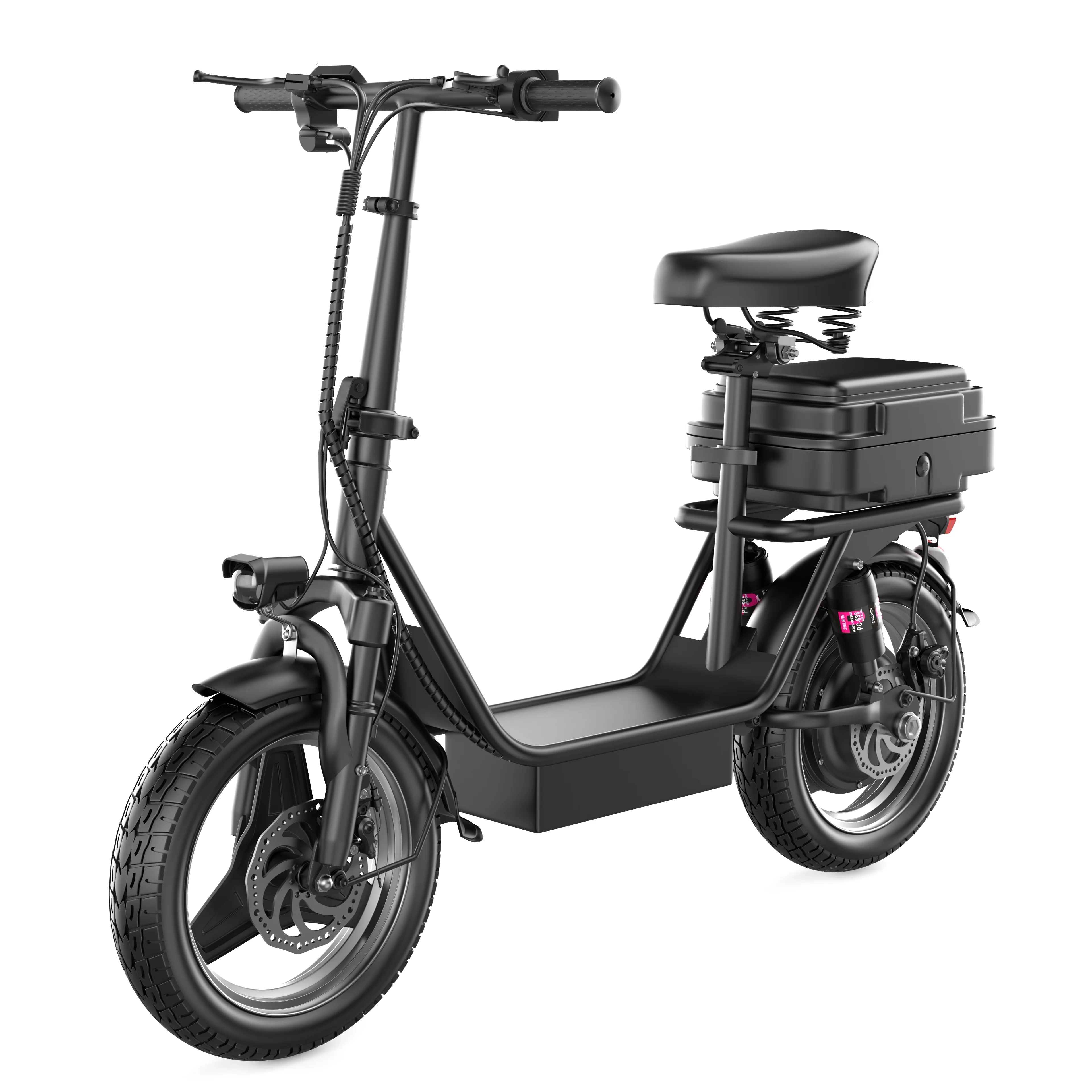 ASKGO K11 Electric Scooter Adults, 500W(650W Peak) Motor, 25mph Speed 30Miles Long Range Electric Scooter with Seat, Dual Disc Brakes, 48V 15AH E Scooter for Adults Commuter, Travel