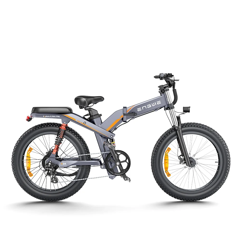 ENGWE All terrain Electric Bike 24in Folding 48V 19.2AH 1000W 8 Speed E bike for Adults