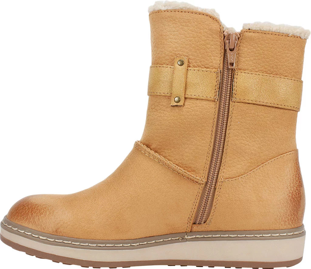 White Mountain Womens Taite Faux Fur Buckle Booties