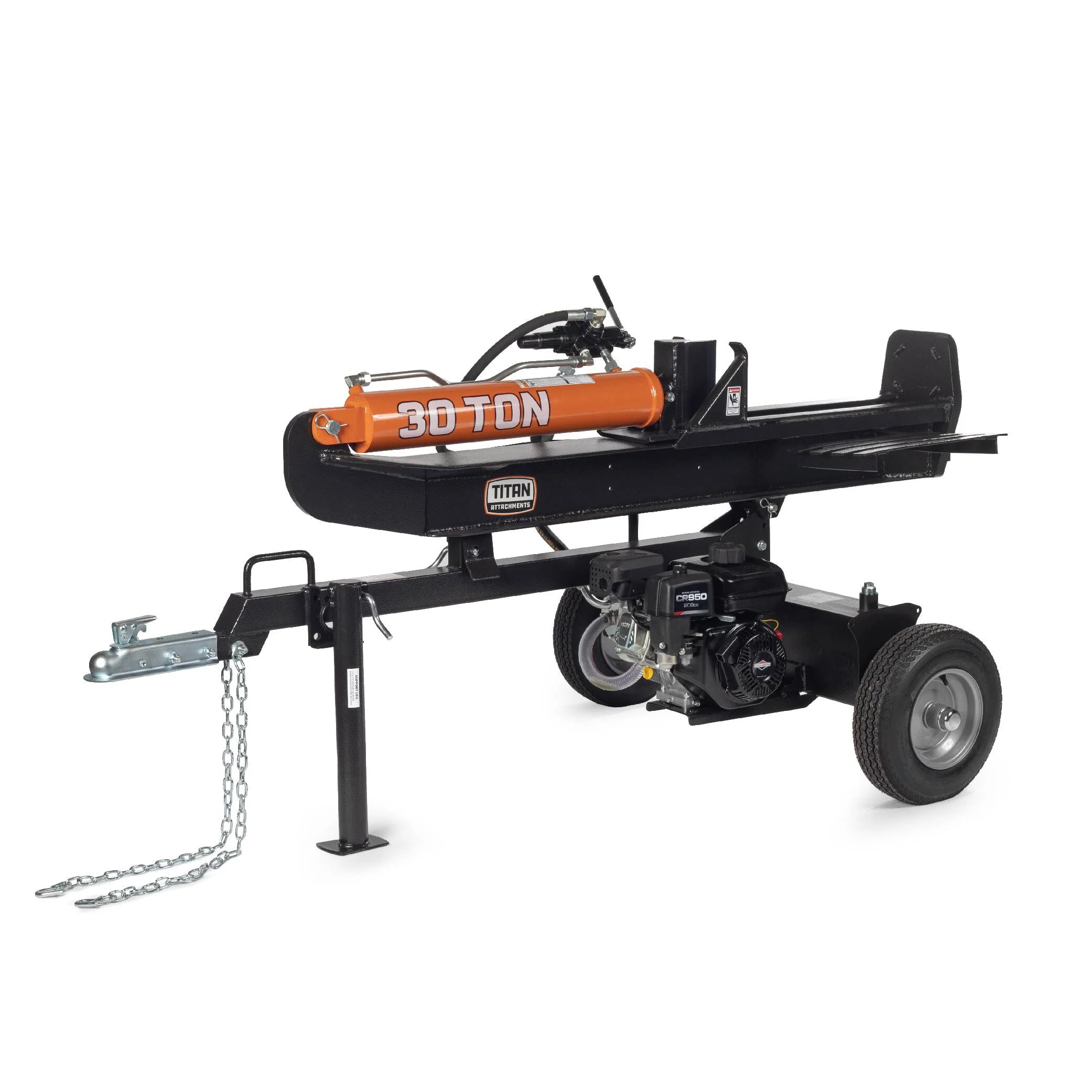 Titan Attachments Industrial 30 Ton Towable Hydraulic Horizontal/Vertical Log Splitter, Quarter Logs Up To 24