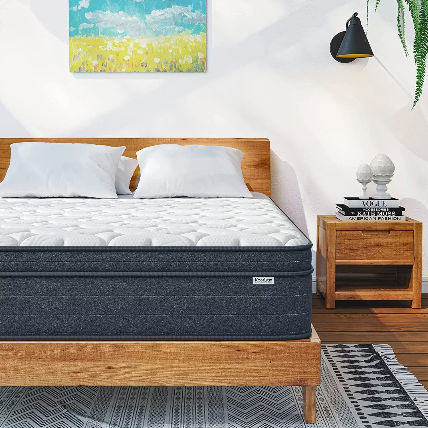 Queen Size Mattress, 12 Inch Hybrid Queen Mattress in a Box, 3 Layer Premium Foam with Pocket Springs for Motion Isolation and Pressure Relieving, Medium Firm Feel, 120-Night Trial