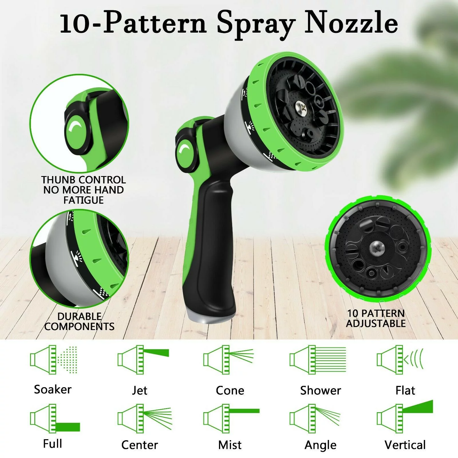 Garden Hose 100FT Water Hose with 10 Function Nozzle