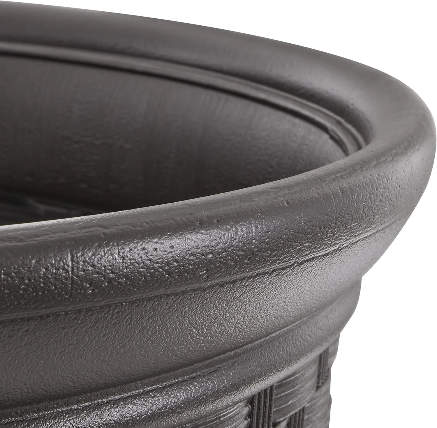 Sonora 22 Inch Plastic Wicker Indoor or Outdoor Decorative Garden Flower Planter for Entryways, Porch, and Backyard Patios, Dark Brown