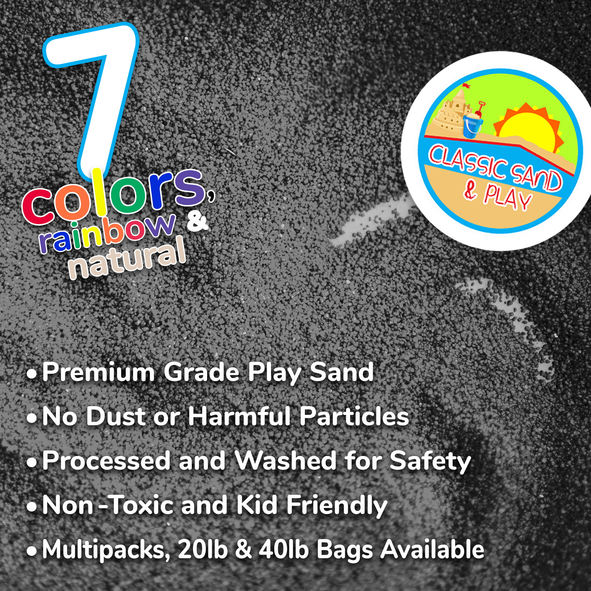Classic Sand & Play Black Colored Play Sand, 5 lb. Bag, Natural and Non-Toxic