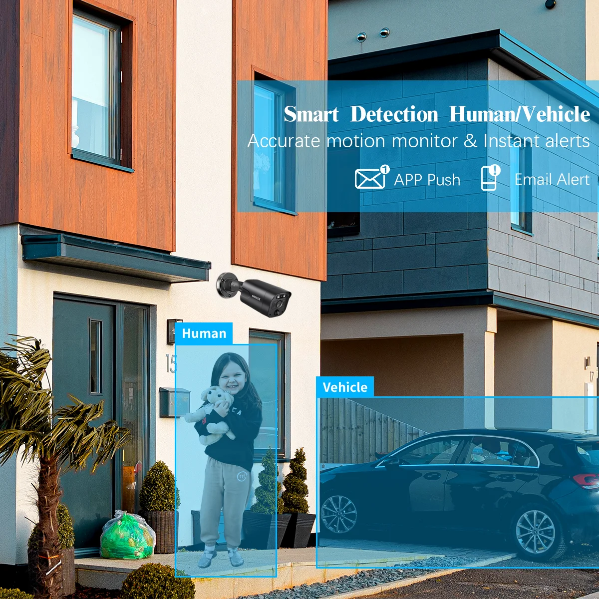 OOSSXX 4K PoE Security Camera System,8 Black CCTV Cameras with 2-Way Audio