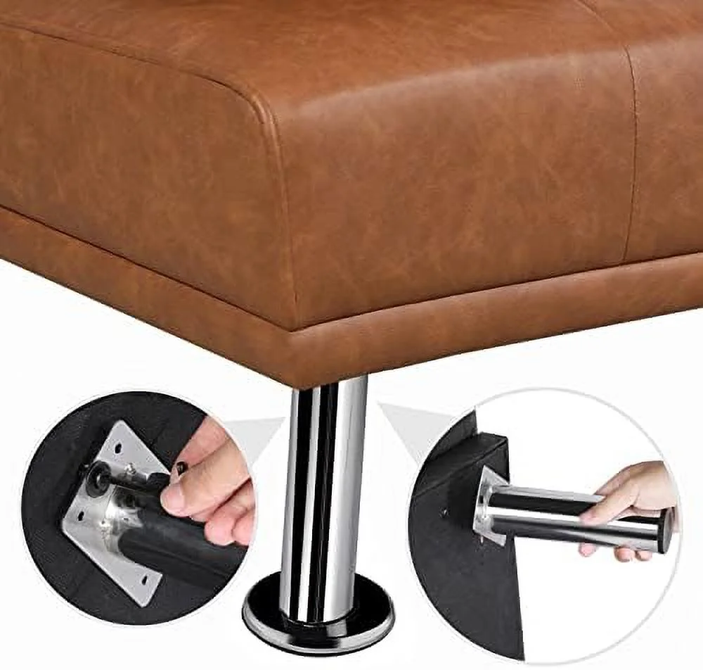 SJOPLMN Convertible Sofa Bed Adjustable Couch Sleeper Modern Faux Leather Home Recliner Reversible Loveseat Folding Daybed Guest Bed  Removable Armrests  Cup Holders  3 Angles  772lb Capa