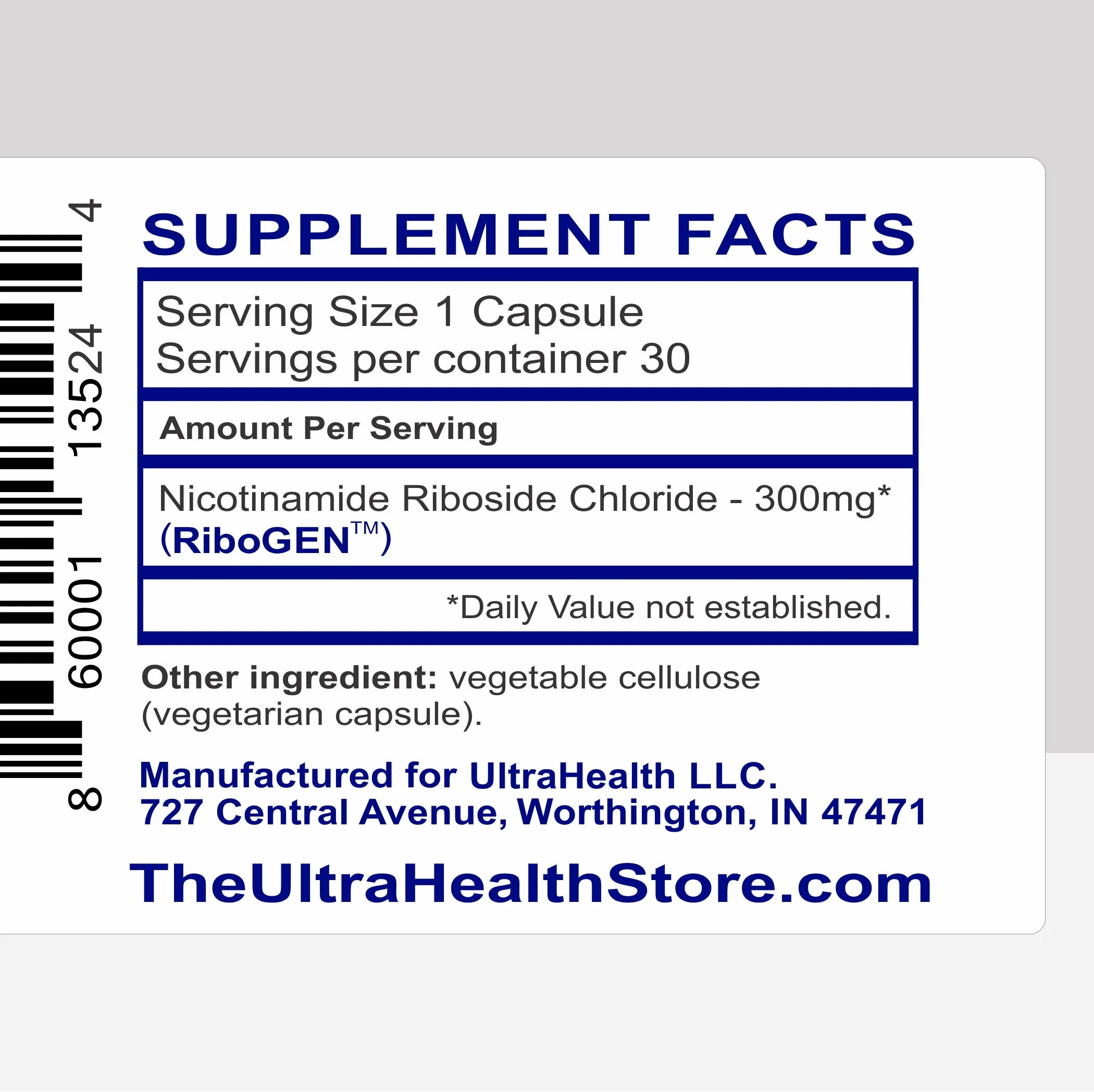 NR 30J ENTERIC (100%  RiboGEN&trade;) - Ultra-Purity Pharmaceutical Grade nicotinamide riboside - 300mg