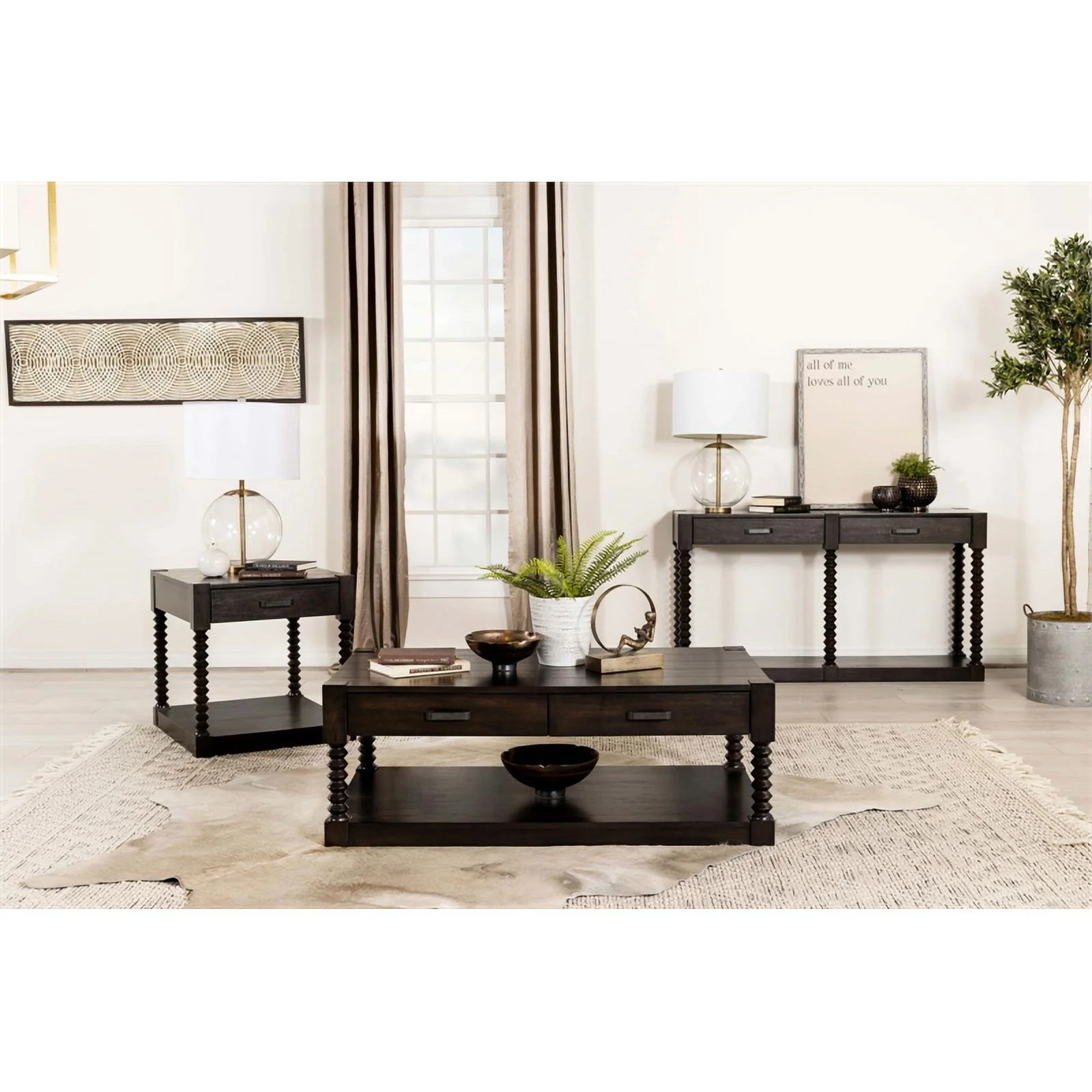 Pemberly Row 1-drawer Traditional Wood End Table in Coffee Bean