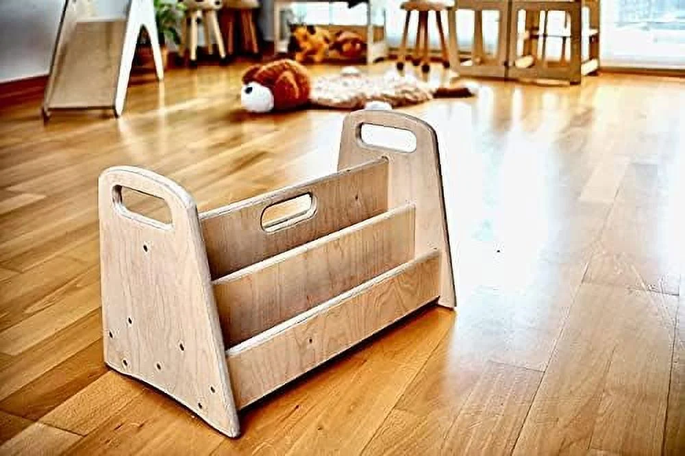 GEROBOOM Montessori Freestanding Bookshelf |  Bookshelf | Easy Access Wooden Book Rack |  with Wooden Shelves for Your Kid's Books | Perfect Height for  (Medium)
