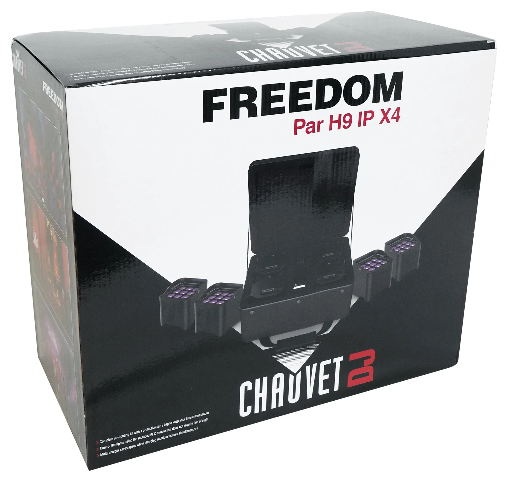 Chauvet DJ Freedom Par H9 IP X4 4 Wireless DMX Battery Wash Lights+Facade+Fogger
