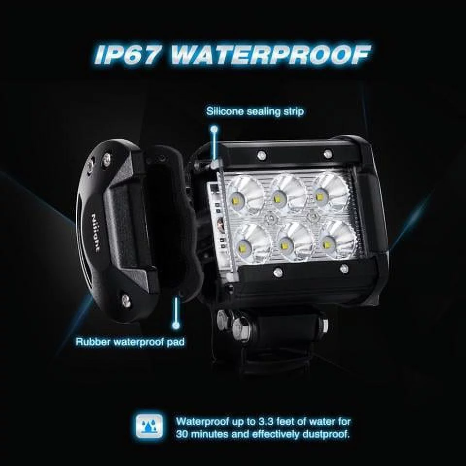 Nilight Led Light Bar 52 Inch 300W Spot Flood Combo 2PCS 4 Inch 18W Spot LED Fog Lights, 2 years Warranty