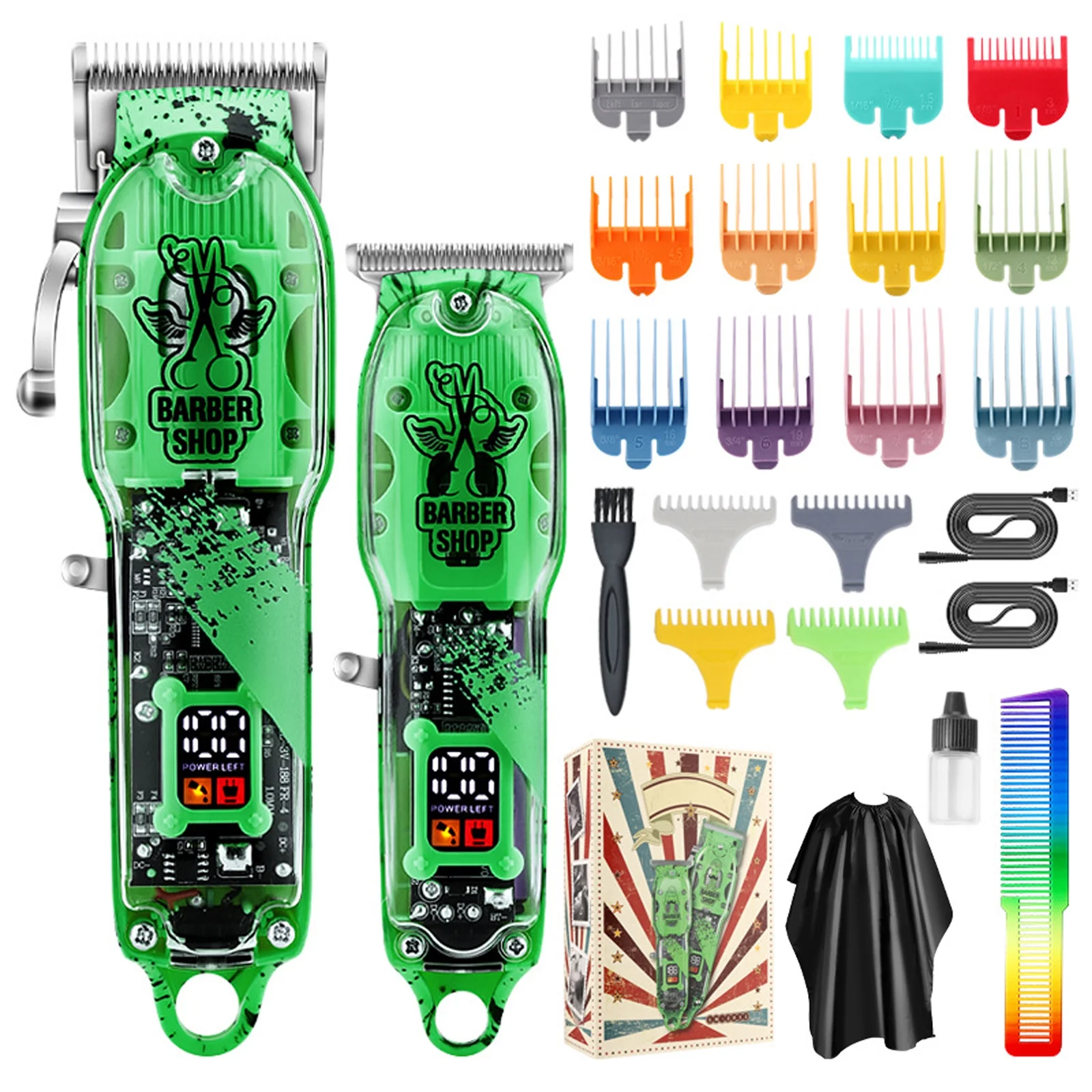 Hair clippers,Papapi Kit With 16 Kit Haircut Hair Men's Clippers Eryue Hair Use Salon Barbers 16 Combs Comb Salon Haircut Hair Kit 16