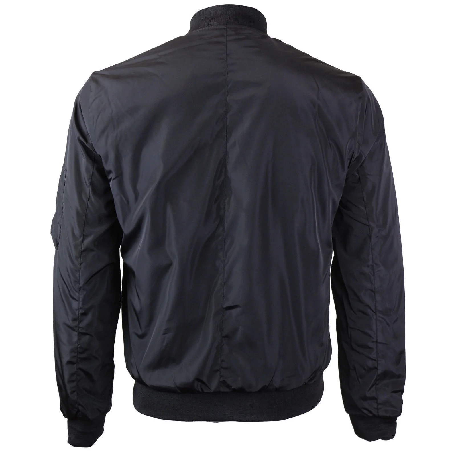 Maximos Men's Lightweight Water Resistant Reversible Flight Bomber Jacket MIKE (Black,S)