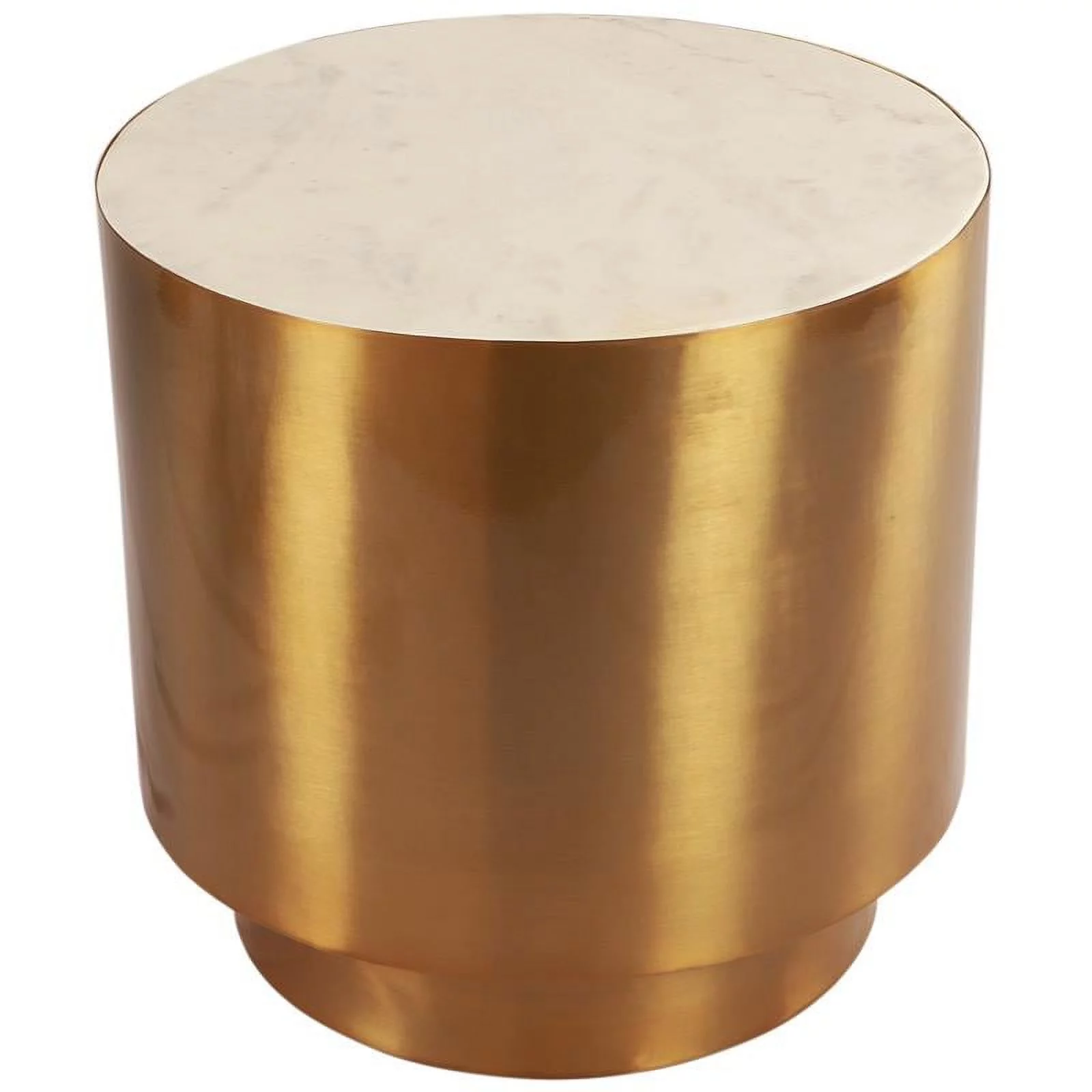 Meridian Furniture Presley Contemporary Marble End Table in Gold