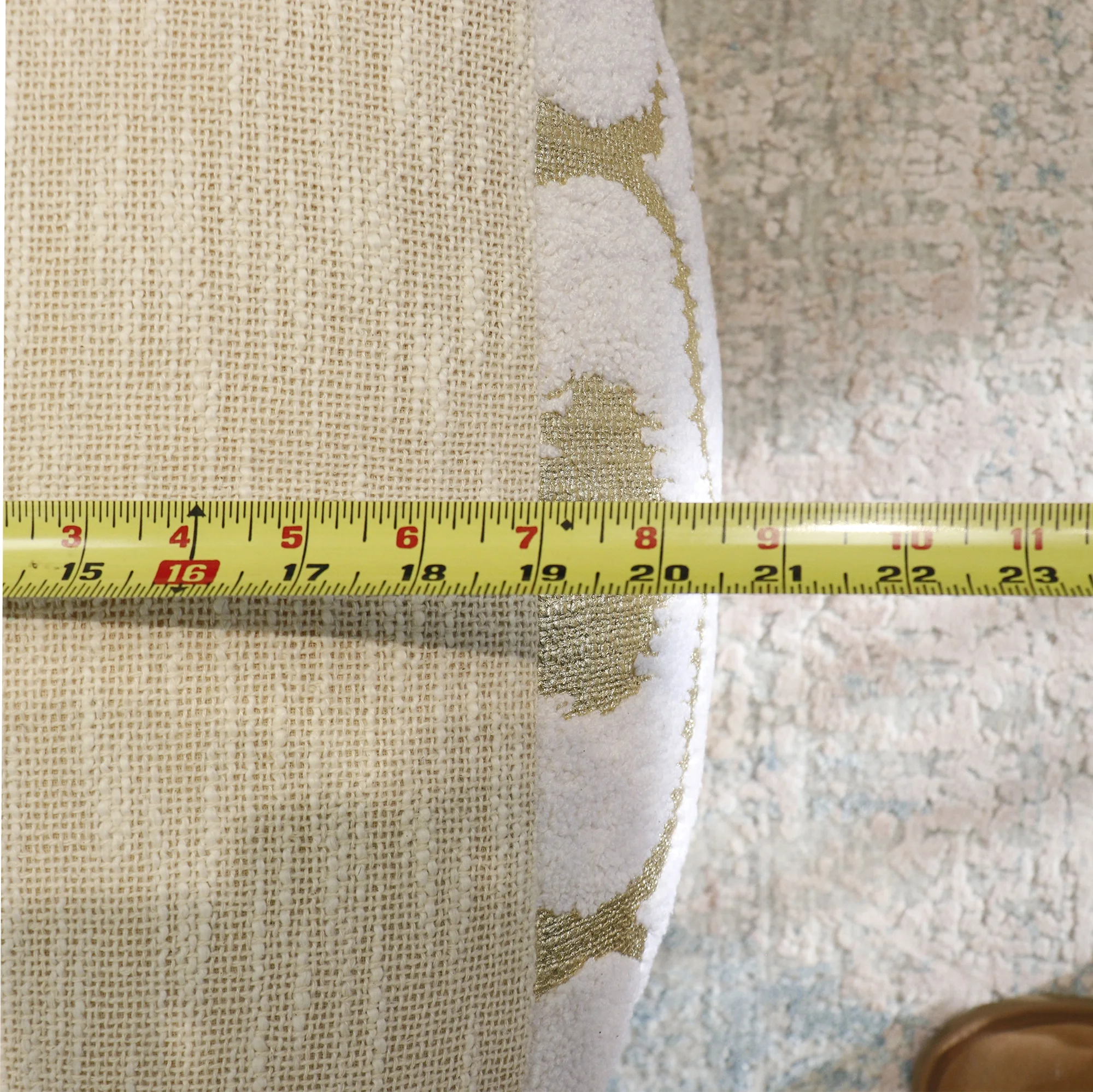 Pasargad Home Grand Canyon Cotton Pouf - Gold Foiled - 17.75 x 17.75 x 17.75 in.