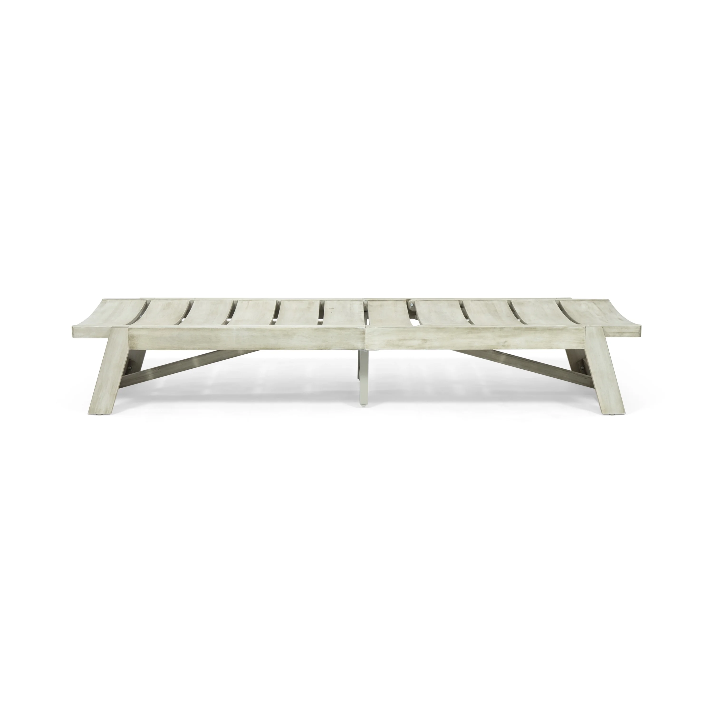 Christopher Knight Home Mahi Outdoor 3 Piece Acacia Wood Chaise Lounge Set by  Light Gray Wash + Gray Metal