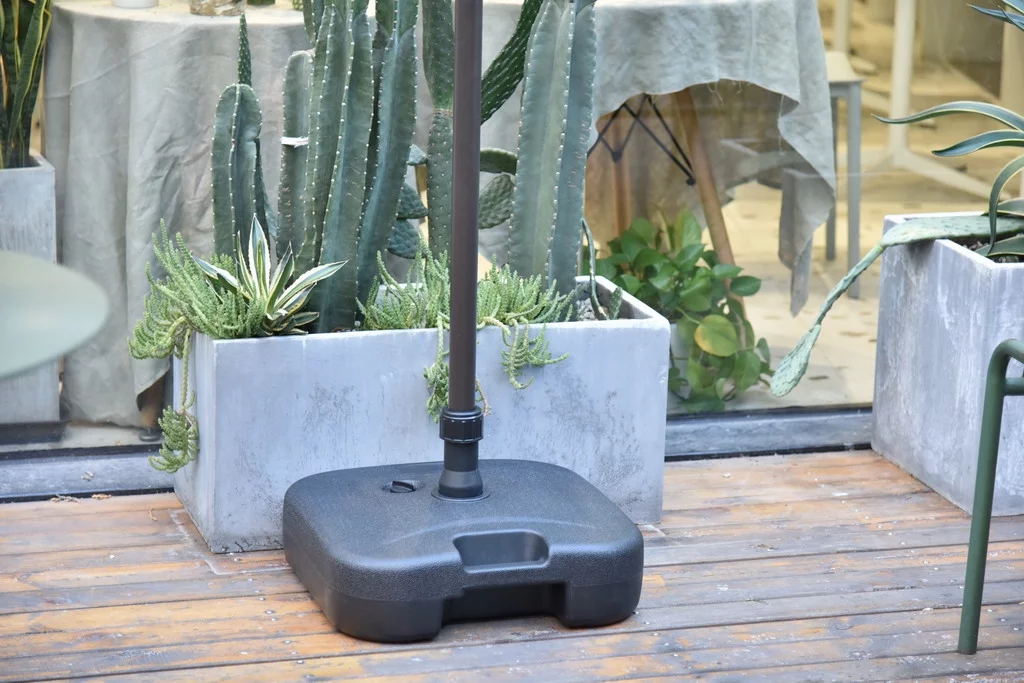 WestinTrends Square Patio Umbrella Fillable Plastic Base, Black