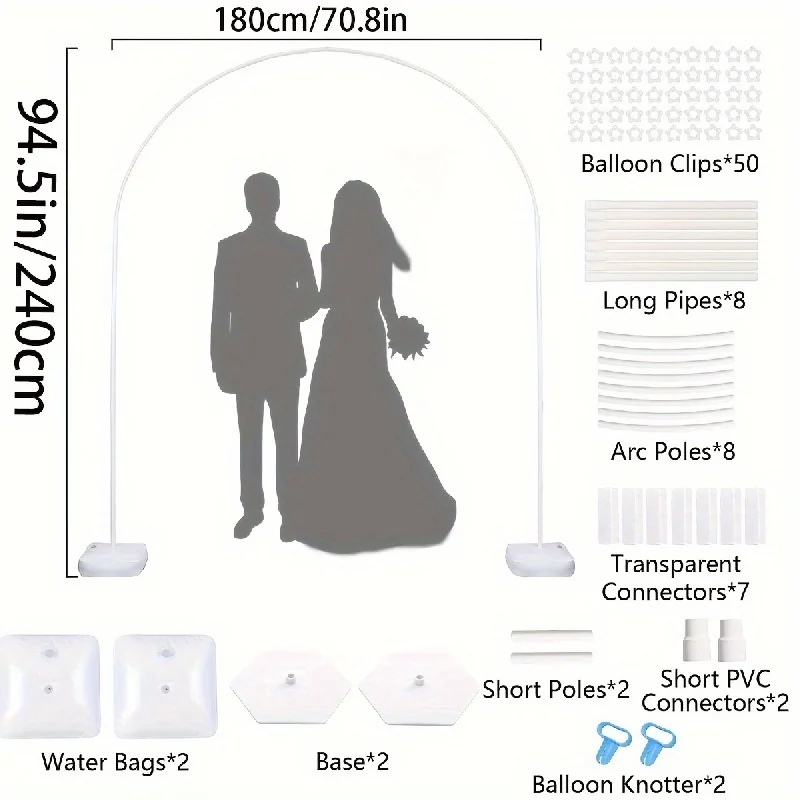 ACMDL   Set  Multifunctional 4-in-1 And 2-in-1 Square Arch  Wedding Arch Stand  Backdrop Stand  Garden  Indoor And Outdoor Party Decoration Halloween Gifts  Balloon Ring Suitable For Wedd