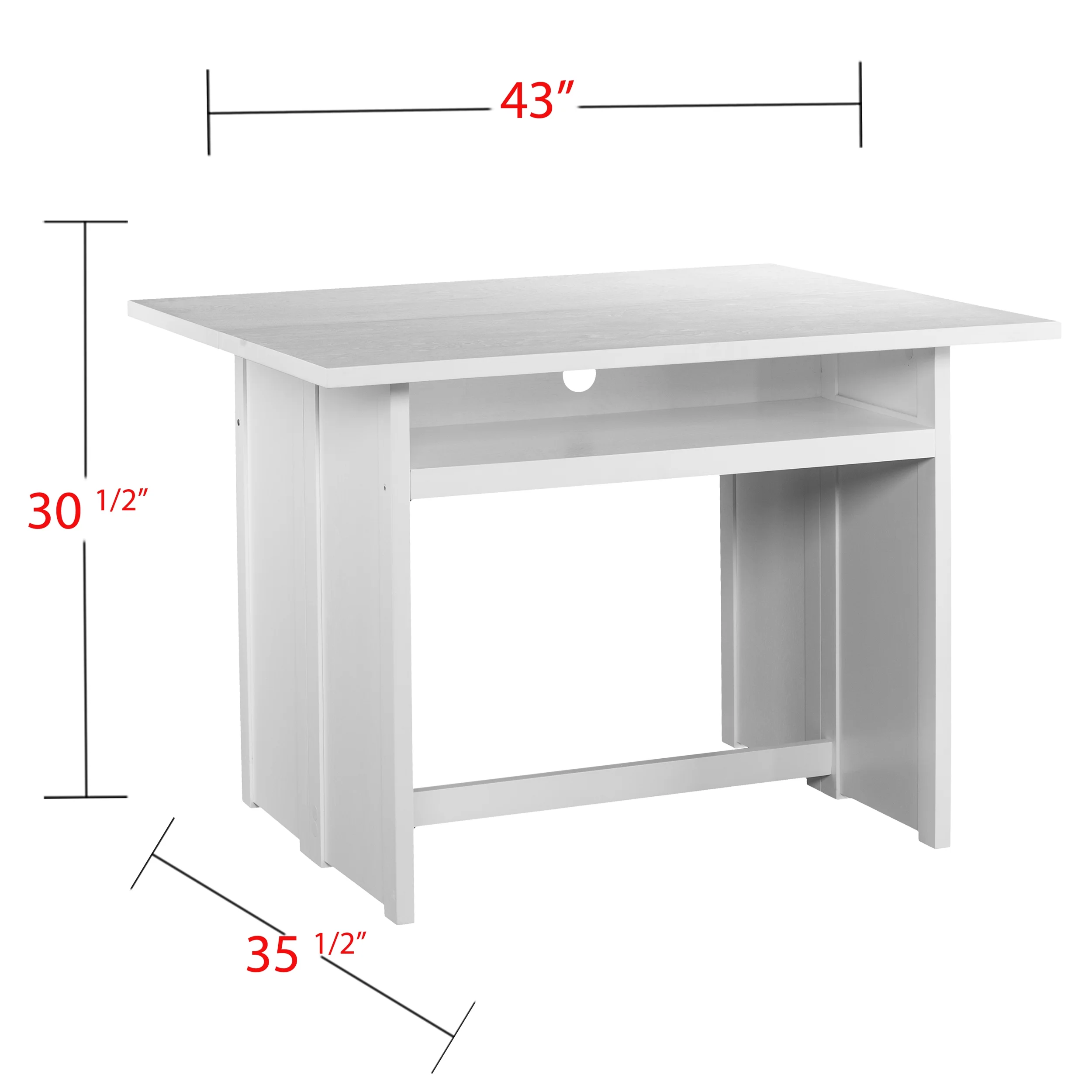 Southern Enterprises Kabrine Wood Console Table to Dining Table, White