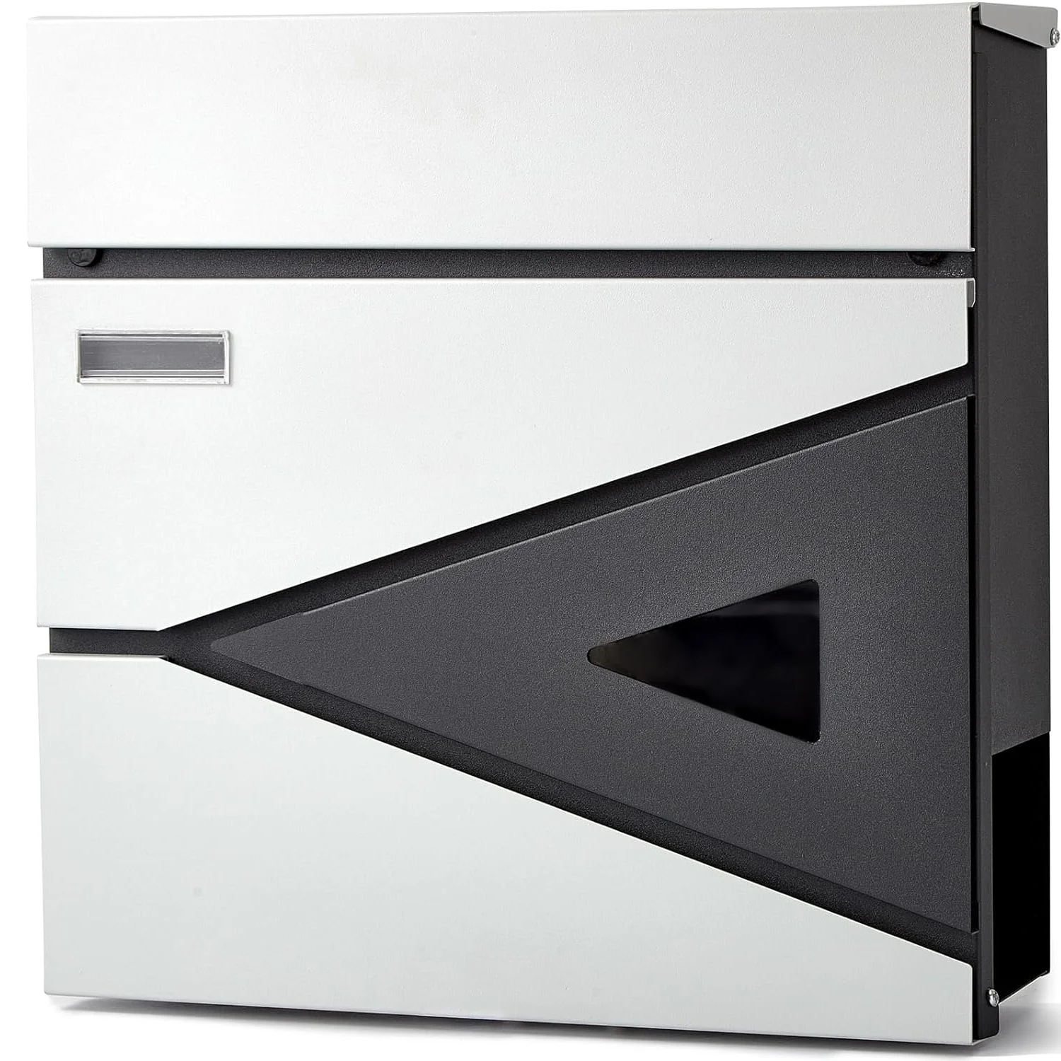 BESTLSE Wall Mount Mailbox,Large Capacity Locking Mailbox with Newspaper Holder 14.5*14.5*4.2