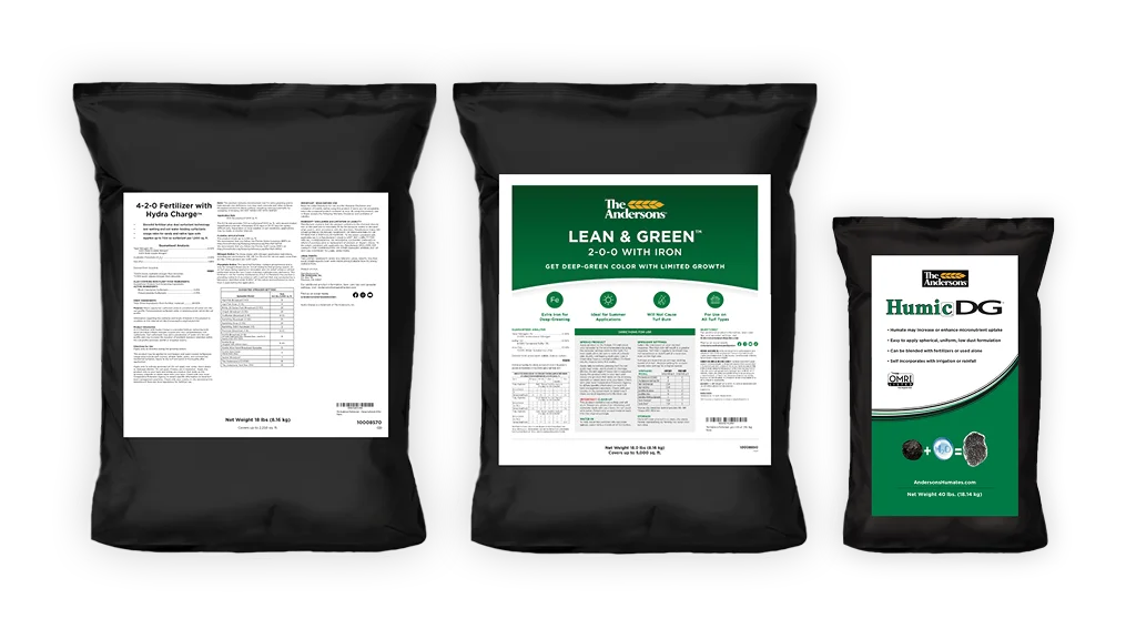 The Andersons Summer Stress Bundle with Hydra Charge™ Biosolid Fertilizer Plus Surfactant 4-2-0, Lean & Green™ 2-0-0, and Humic DG™