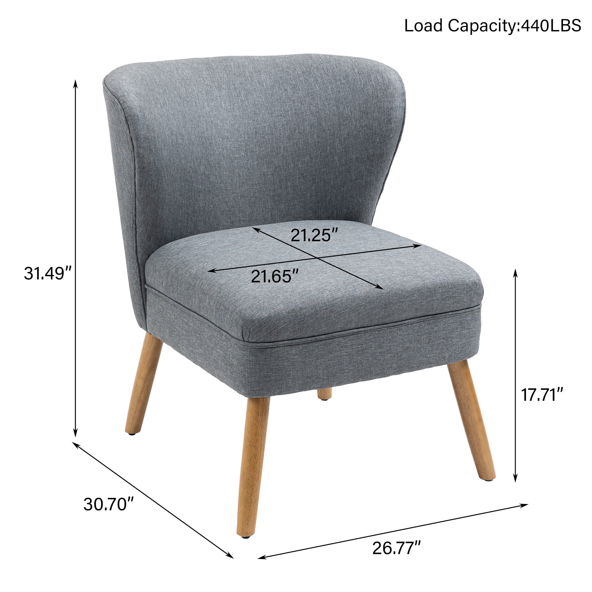 Linen Fabric Armless Accent Chair Linen Fabric Armless Accent Chair|Grey