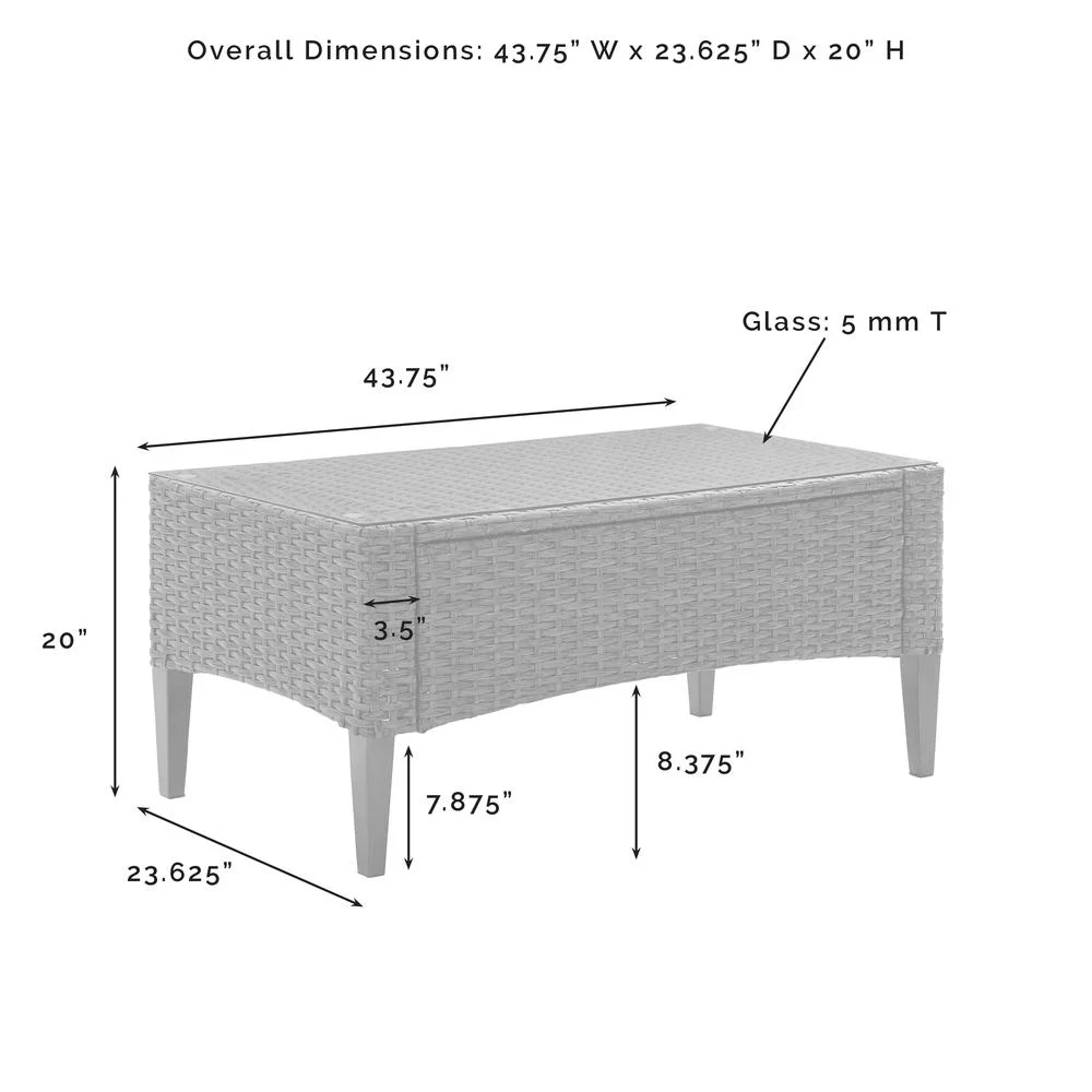 Crosley Furniture Rockport 5-piece Wicker Outdoor High Back Sofa Set in Brown