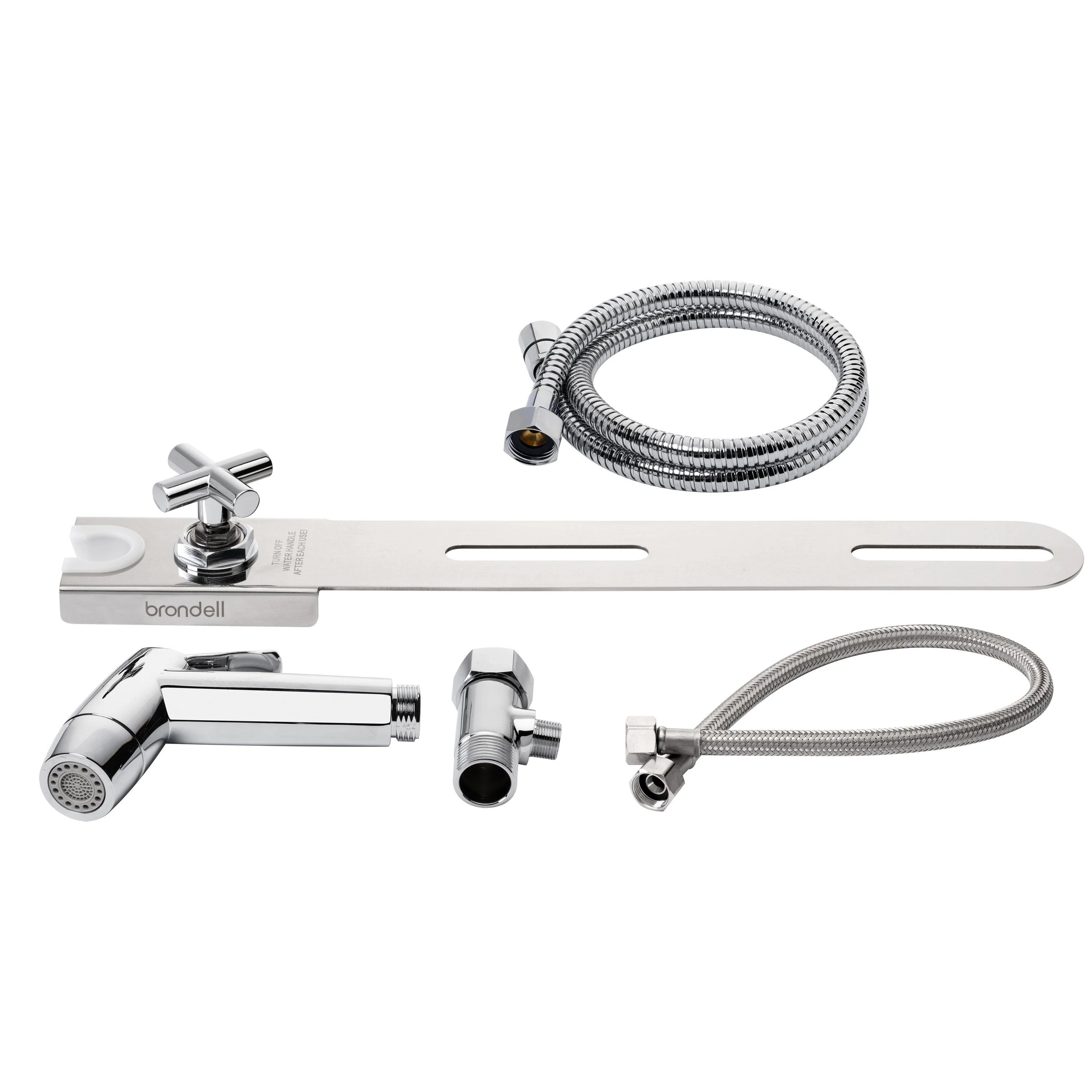 Brondell CleanSpa Easy Hand-Held Bidet Sprayer and Holster with Integrated Shut off in Silver